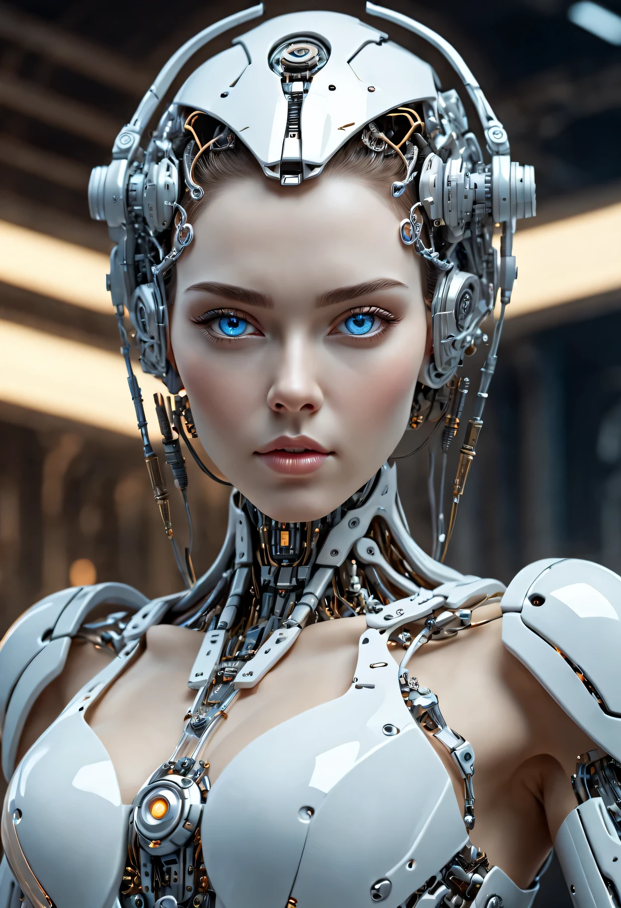 Complex 3D rendering ,Beautiful porcelain contoured mechanical female warrior face, cyborg, integrated circuit parts, (huge futuristic rifle), Beautiful studio soft lighting, rim light, Vibrant details, Luxury Cyberpunk, lace, hyperactual, anatomical, cable wires, microchip, elegant, beautiful background, octane rendering, H. r. Fixture style, 8k, best quality, masterpiece, illustration, extremely delicate and beautiful, Very detailed ,CG ,unity ,wallpaper, (actual, photo-actual:1.37),amazing, Exquisite details, masterpiece,best quality,official art, Very detailed CG unity 8k wallpaper, ridiculous, incredibly ridiculous, Silver beads