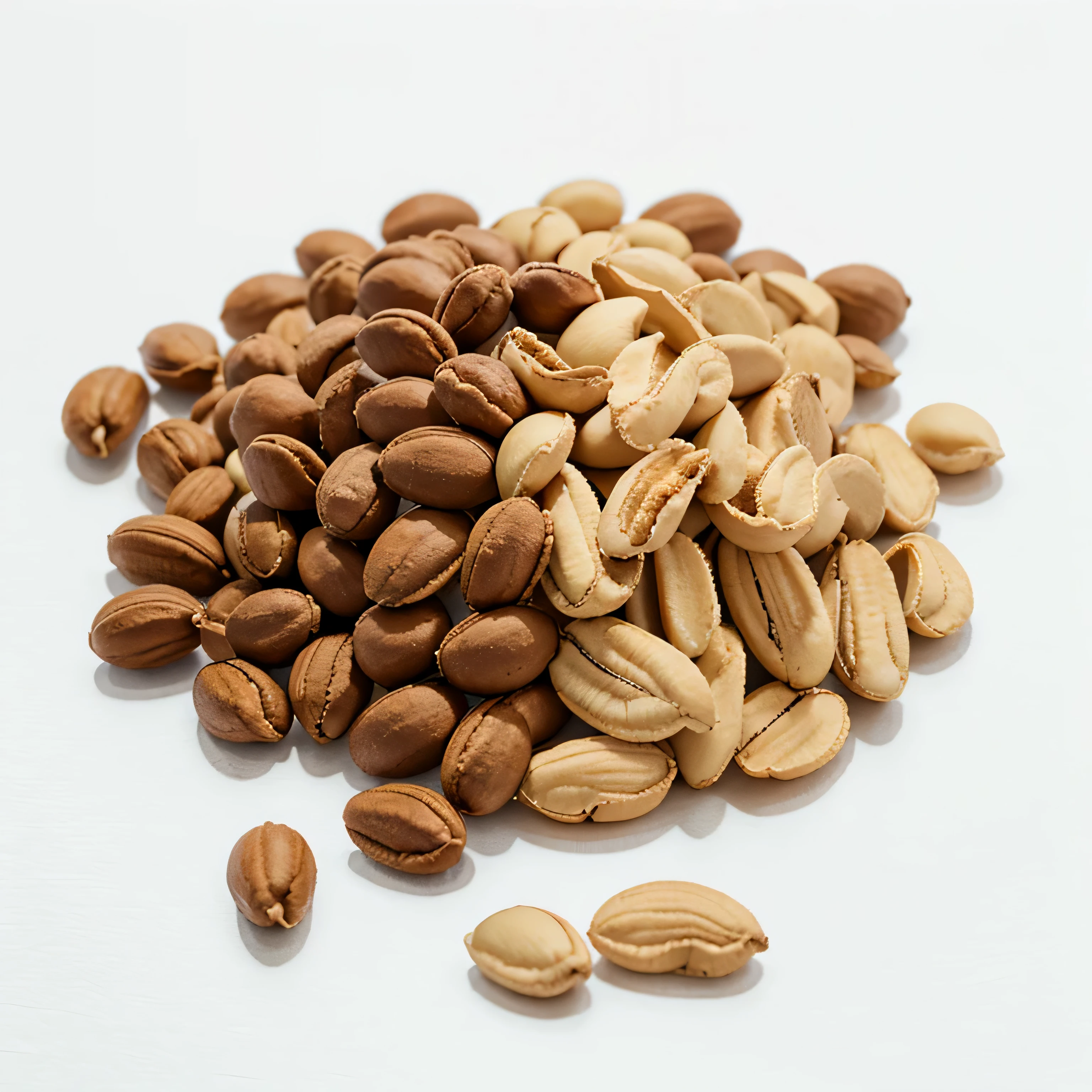 peanuts on a white background