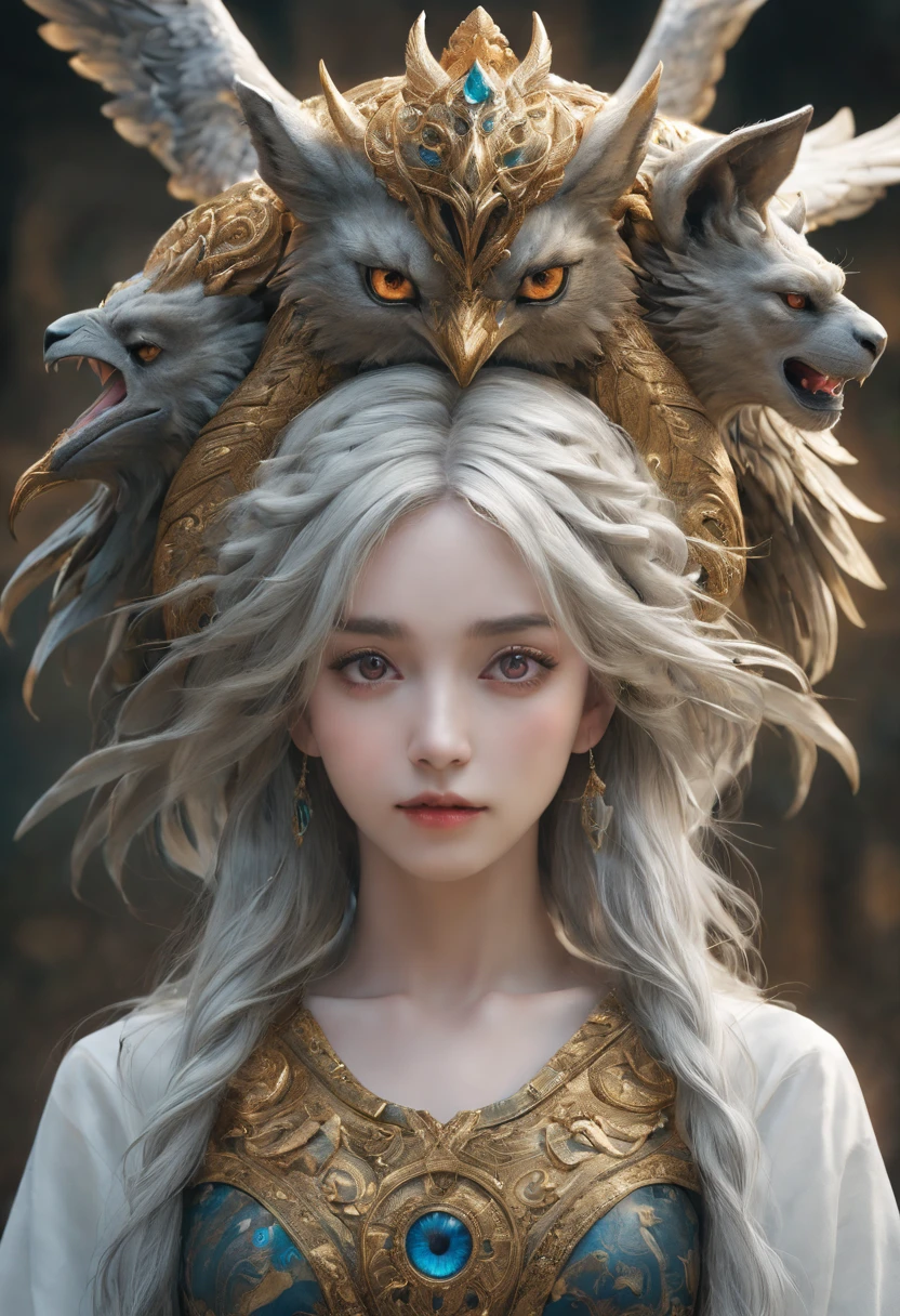 four beasts full of eyes before and behind. And the first beast was like a lion, and the second beast like a calf, and the third beast had a face as a man, and the fourth beast was like a flying eagle. And the four beasts had each of them six wings about him; and they were full of eyes within,