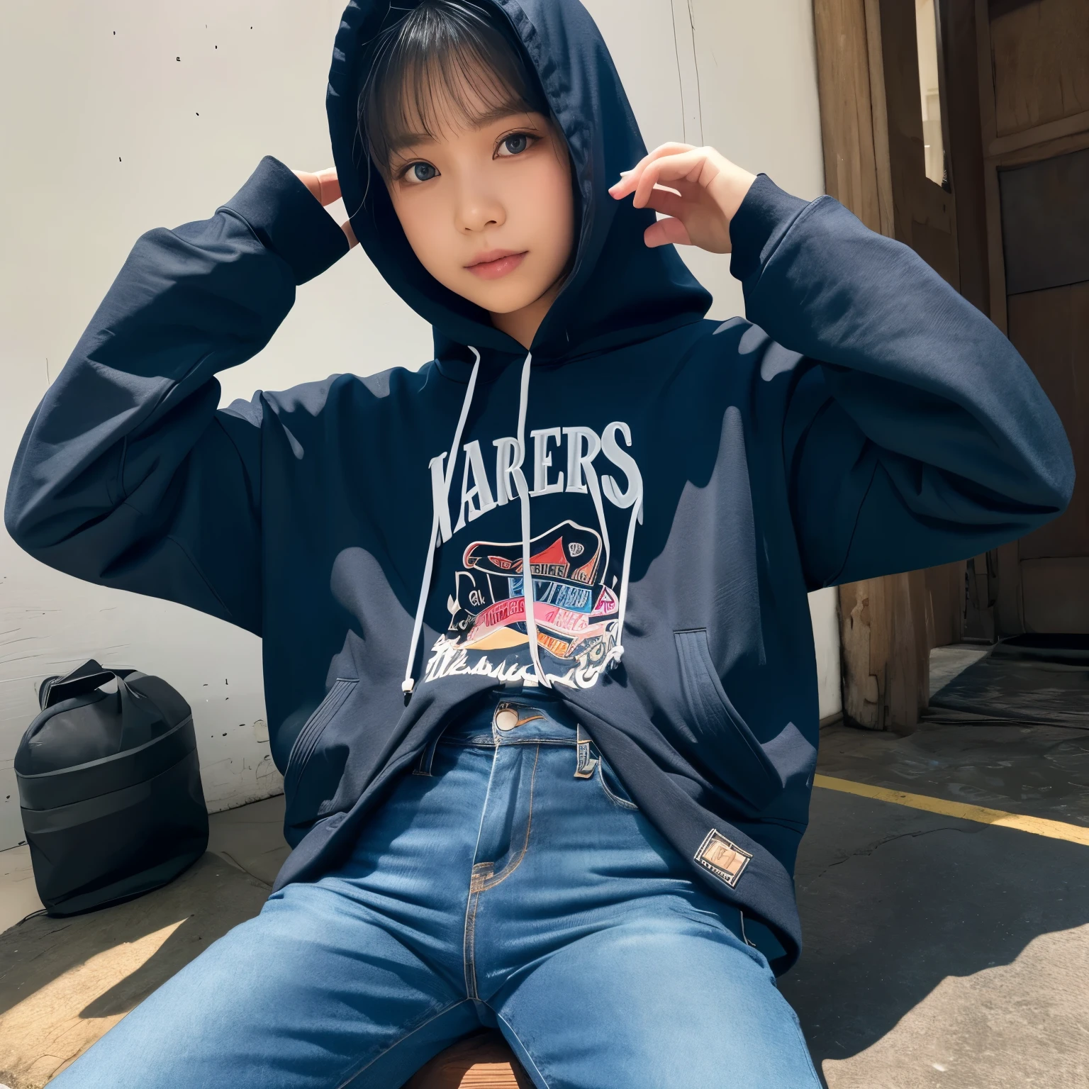 Seorang lelaki muda yang sedang duduk taman , mengenakan Hoodie warna hitam, memakai celana jeans, latar belakang taman,
hiper-realistis,
Kontras tinggi,
efek warna tinggi,
8k,
detail,
fokus