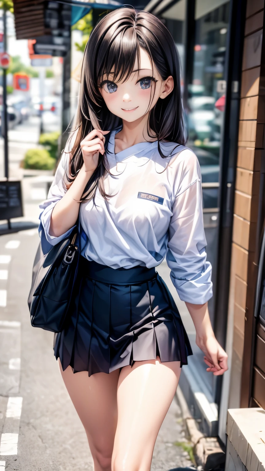 Japanese high school girl、cute、micro mini skirt