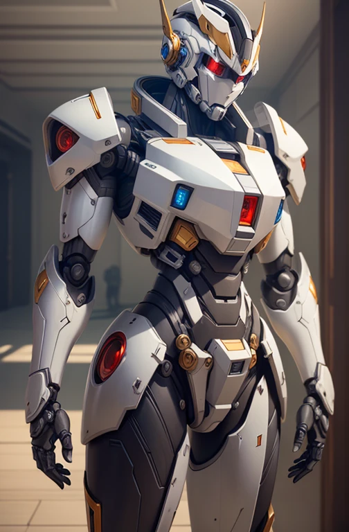 (masterpiece, best quality), intricate details, photo, realistic, unreal engine, humanoid mecha, mecha, robot joints, joints, helmet, armor, medabot style