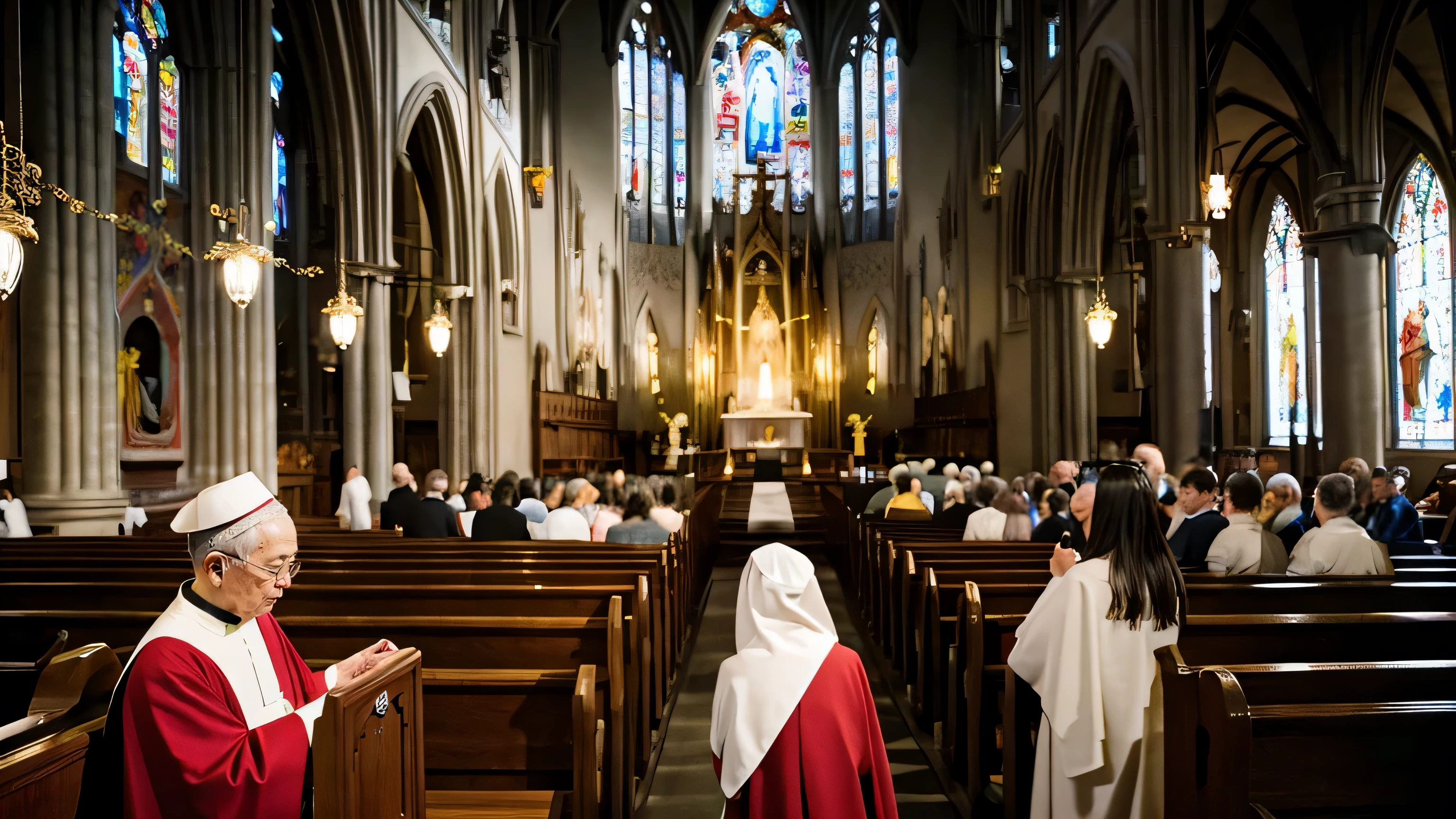 catholic believer、church、Mass、High resolution