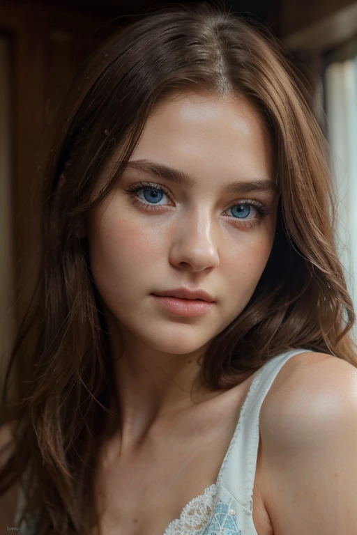 High Quality, Best Quality, Photorealistic, Raw Photo, Realistic, Ultra Real 8K CG, Ultra Detail, High Definition, Masterpiece, 1 Girl, 18 yrs ols, Female Beautiful Face, Soft Face, Elegant, Long Hair, Blue Eyes, Light Blue Eyes, Close Up, Intricate Details, Detailed Textures, Fine Details, F