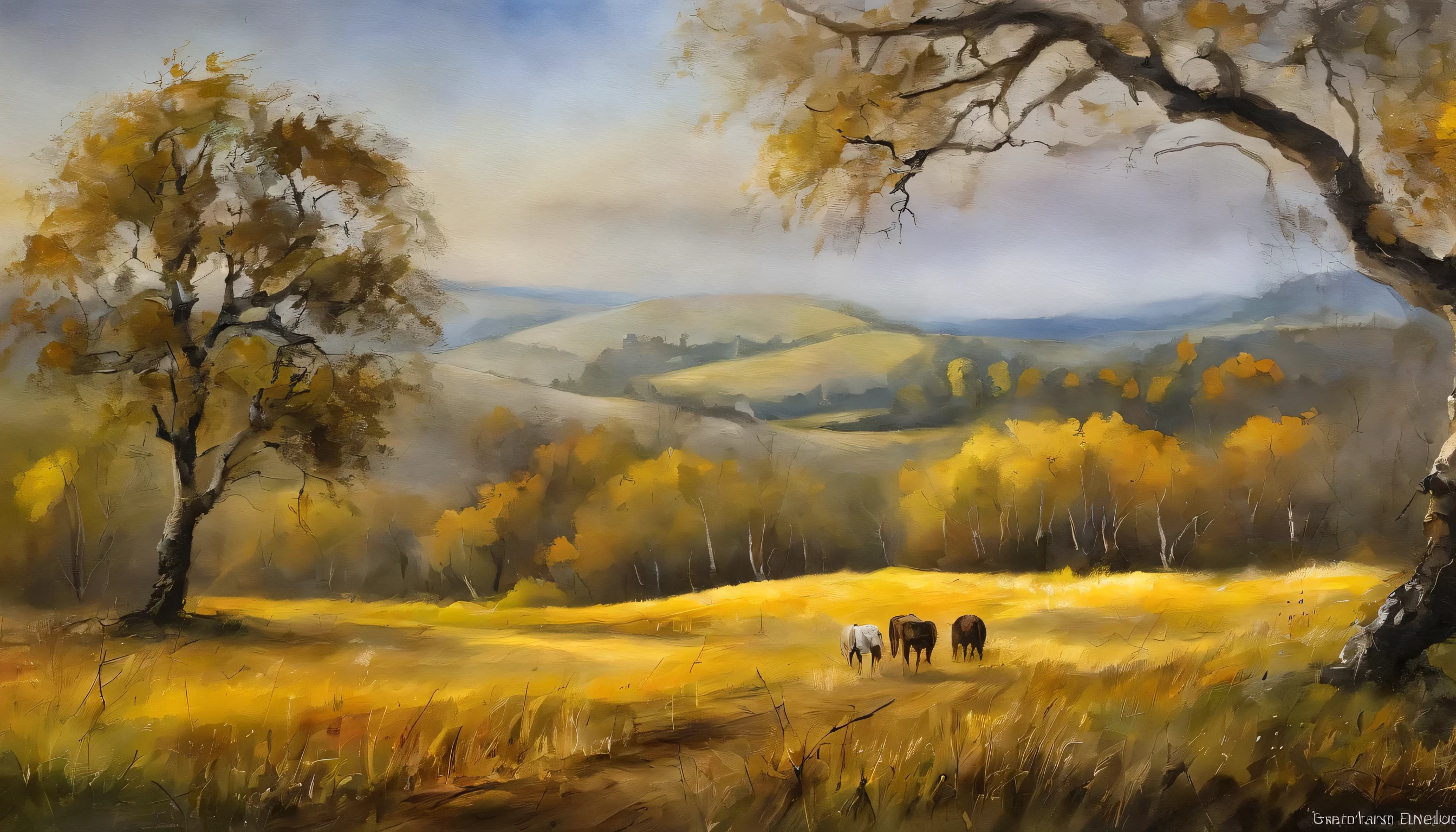 RAW-Foto der Landschaft,Tote Reben, Old trees, and crows,small bridges and running water,Old West Street Thin Wind Horse,Sonnenuntergang gelb,Gebrochene Eingeweide sind das Ende der Welt,Inspiriert vom Dichter Ma Zhiyuan aus der Tang-Dynastie,klein detailliert,Realistisch,Ultrarealistische Fotos,8K UHD,DSLR,sanftes Licht,high quality,Filmkorn,Fujifilm XT3,(tMeisterwerk)