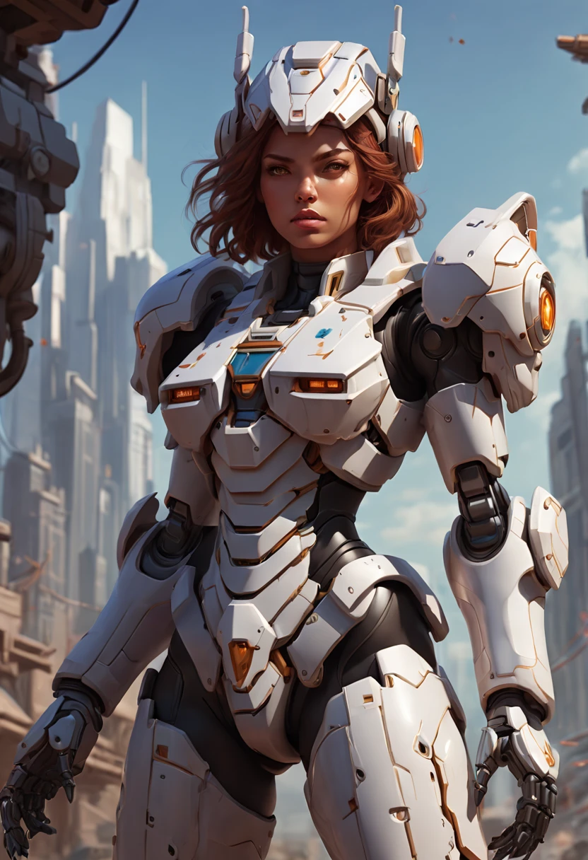 futuristic Mecha Warrior, Motion Blur, best composition, (best quality, masterpiece, Representative work, official art, Professional, Ultra high detail, 8k)