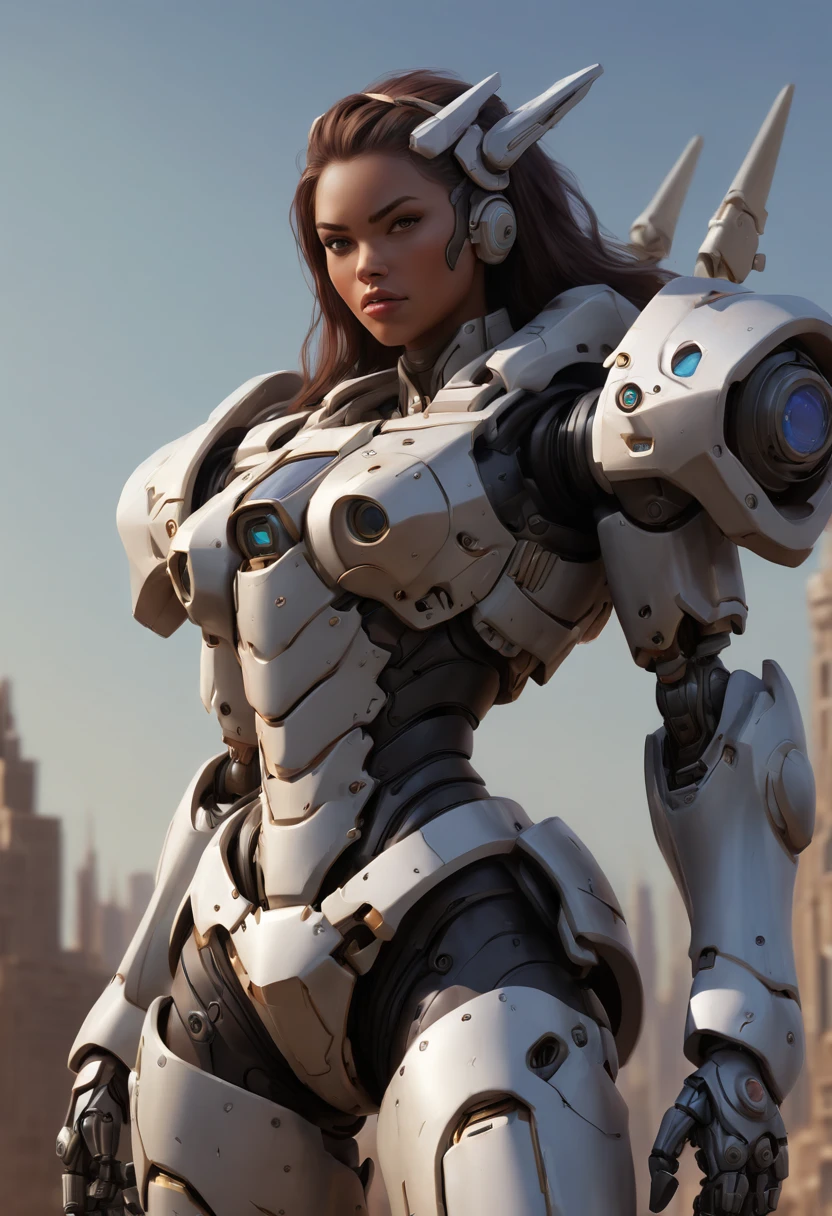 futuristic Mecha Warrior, Motion Blur, best composition, (best quality, masterpiece, Representative work, official art, Professional, Ultra high detail, 8k)