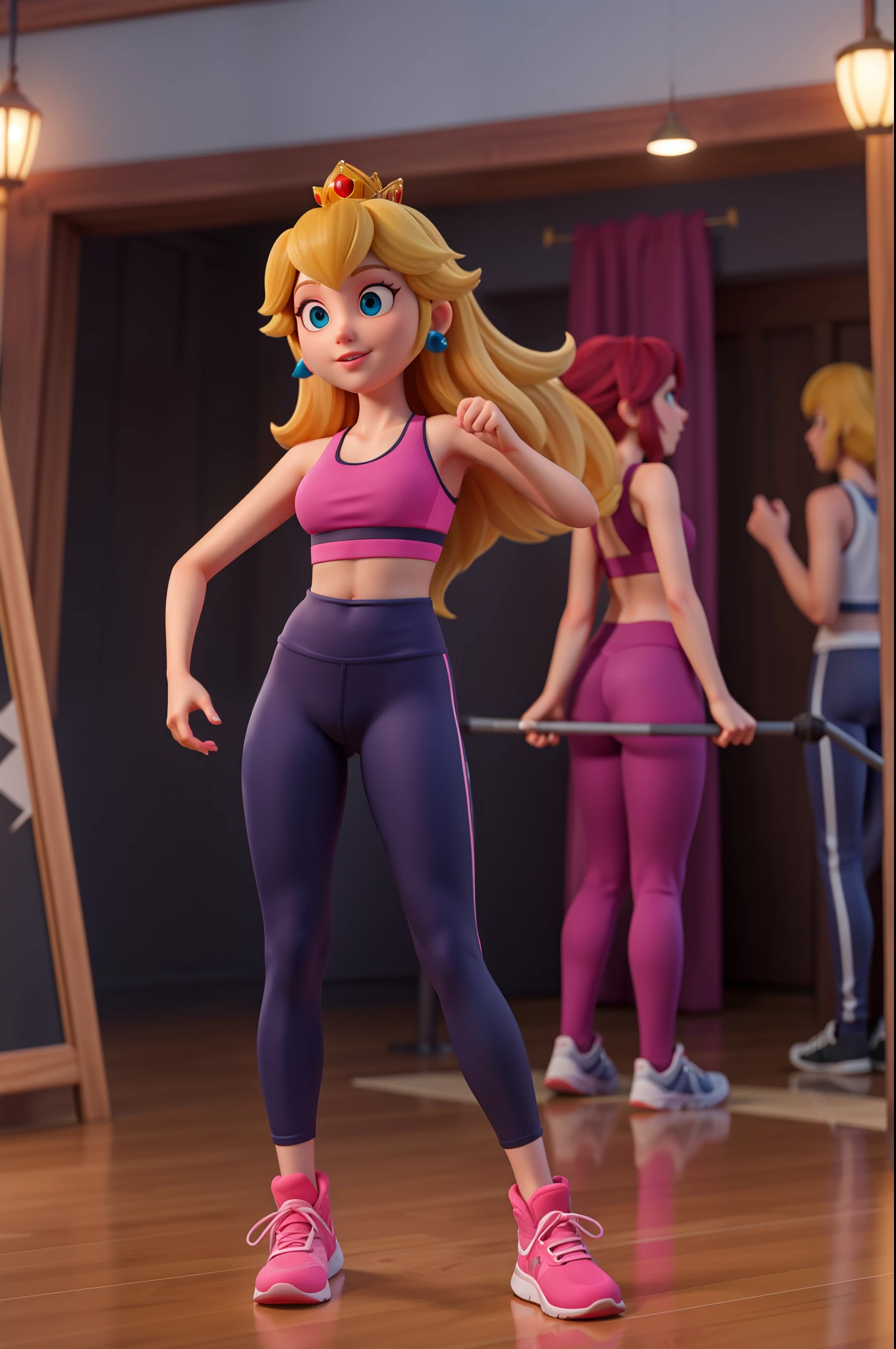 princess peach,Sports bra and leggings