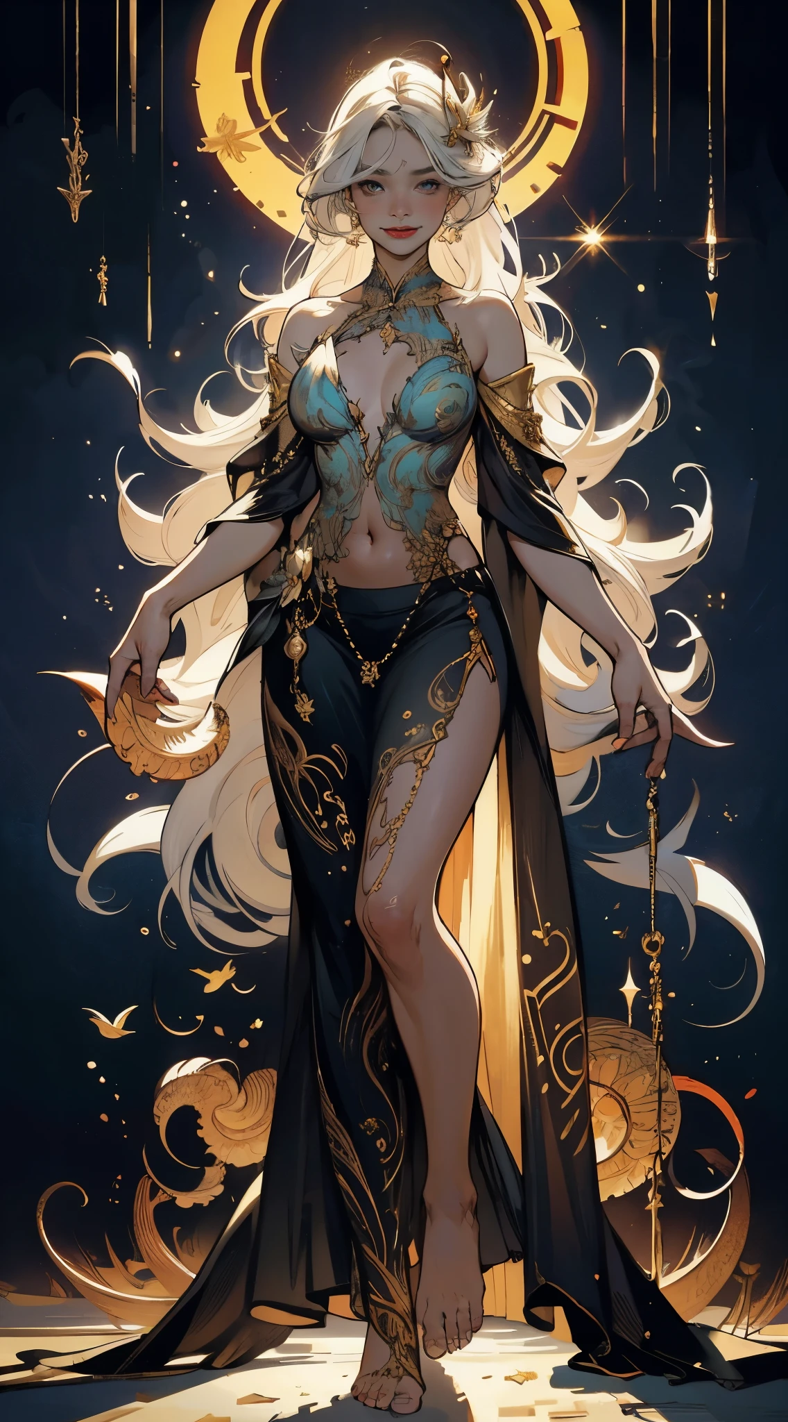Black Woman Ahegao,Silver hair,A heartwarming smile,Thick lips,Elongated eyes,Charming eyes,(Beautiful and detailed eye description),Snow-whiteskin,mature,Redlip(Very fine and beautiful),ultra - detailed,tmasterpiece,))happy laughing,Open-mouthed,Barefoot,without wearing shoes,In the depths of the ocean,(((tmasterpiece),(Very detailed CG unity 8K wallpaper)),best qualtiy,cinmatic lighting,detailed back ground,Sexy gesture,(Correct face 1.6)(Wearing:Red slip dress,soaked pubic hair,Metal trims,Skirt,),Flowing skirt,expose arms,(Background with:Ruins of Atlantis,),(Beneath your feet:Destroyed buildings,)Deep background,Fantastic and incredible,Epic composition,(Complicated details,Hyper-detailing:1.2),art stations,(tmasterpiece,best qualtiy)surrealism, shadowing, anaglyph, stereograms, angle of view, Cinematic lighting, 8K, Super detail, ccurate, Best quality, A high resolution, Award-Awarded, Anatomically correct,Seafoam, Buble, shells, Fish, pearls,Nautilus,A plant,jelly fish,The corals,Vintage style,(zentangle,datura,Tangles,entangled), (s fractal art: 1.3),holy rays,gold foil,Gold leaf art,glitter drawing,