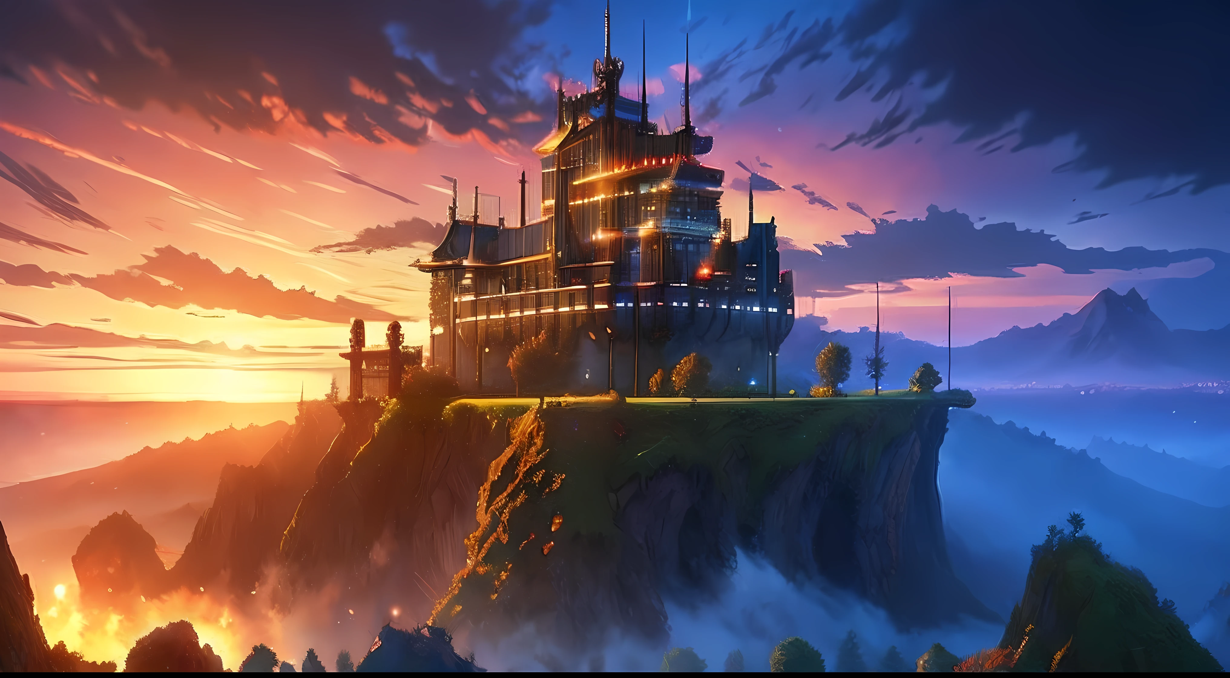 pixel game,scenography,fantastical scenes,hell,magma,gloomy castle,cold shades, Pixel art #pixelart