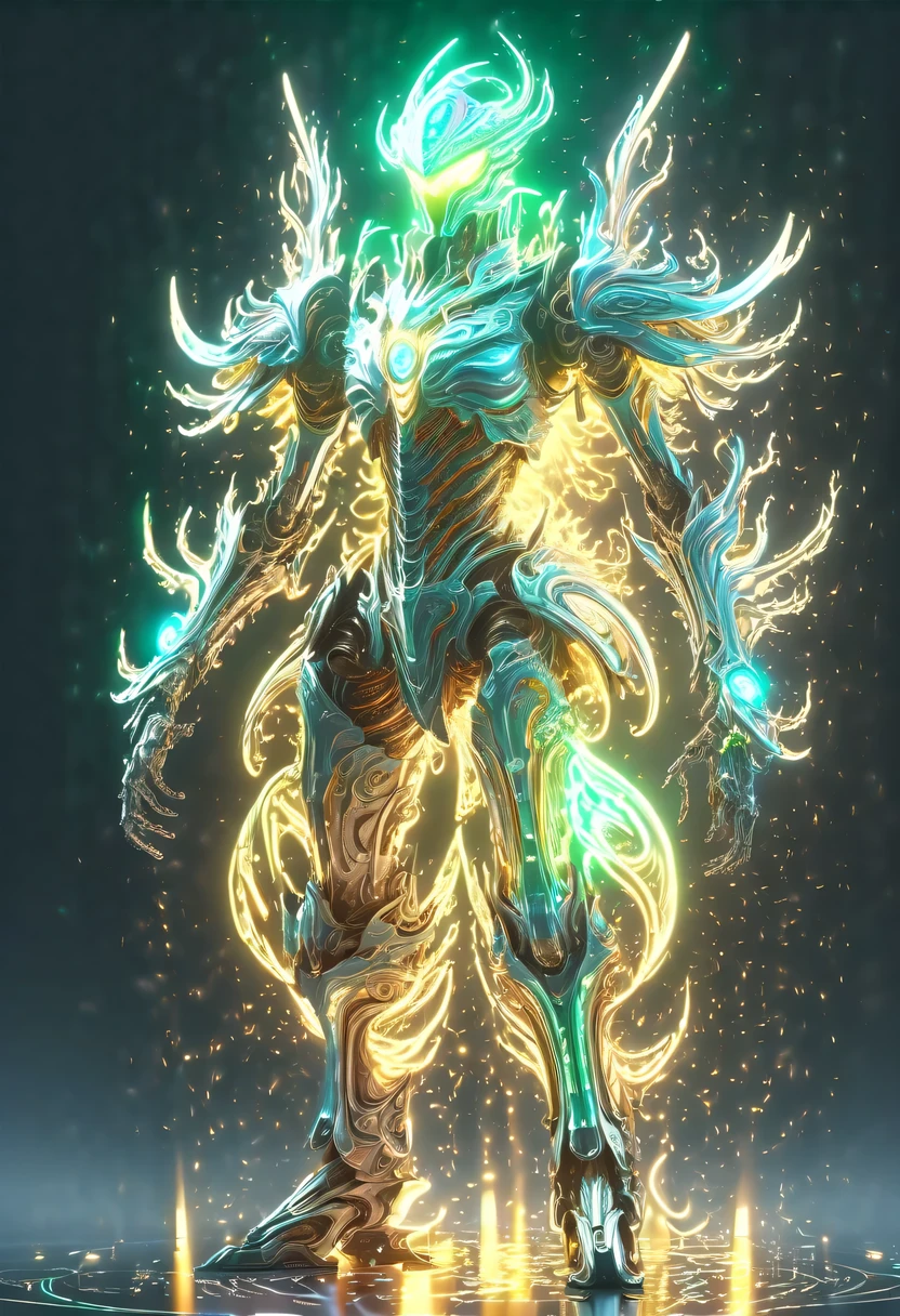 battlefield,hyper detailed masterpiece,Dynamic,amazing quality,Floating super large ethereal warrior,,(Legendary Energy Light Warrior:1.5),future warrior,mechanical structure,Mechanical Warrior,liquid metal,Copper plate engraving,Sci-fi transparent ethereal warrior,Metallic,Retro cyberpunk,Surrealism,The Arthur effect, transparent body, Gradient translucent glass melt, Caustics, transparent glass texture, rainbow colors, Designed by Dietrams, simple, Shining with rich details, White background, industrial design, The studio lights up, c4d, Overclocked renderer, Clean shadows, 4K,cyberpunk,Holographic projection,fault art,mechanical aesthetics,neon lights,laser light,fluorescence,glow effect,liquid metal,Copper plate engraving,Unreal Engine