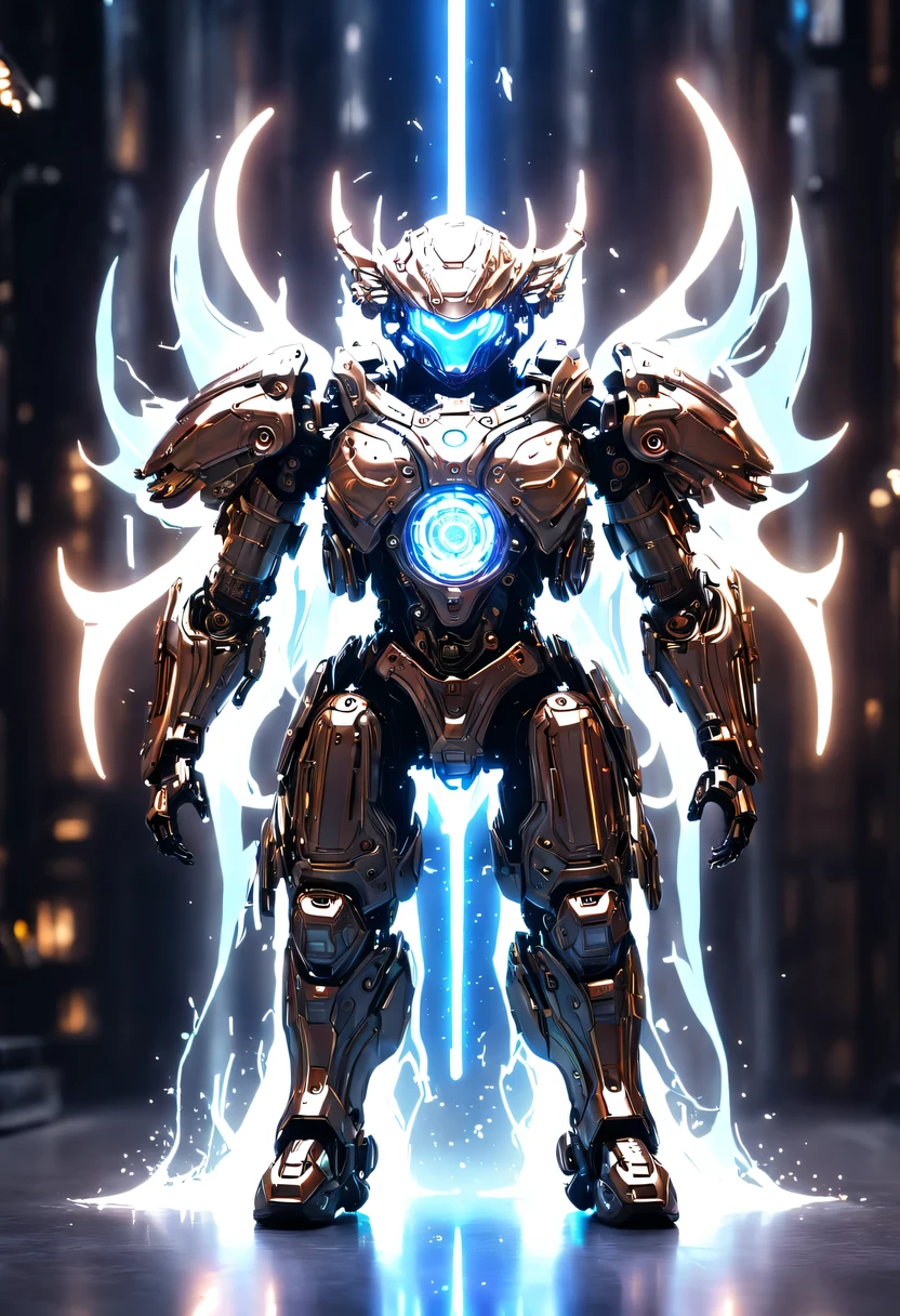 (Legendary Energy Light Shield:1.5),Sci-fi transparent ethereal shield,future warrior,Mechanical Warrior,mechanical structure,cyberpunk,Holographic projection,fault art,mechanical aesthetics,neon lights,laser light,fluorescence,glow effect,liquid metal,Copper plate engraving,Unreal Engine