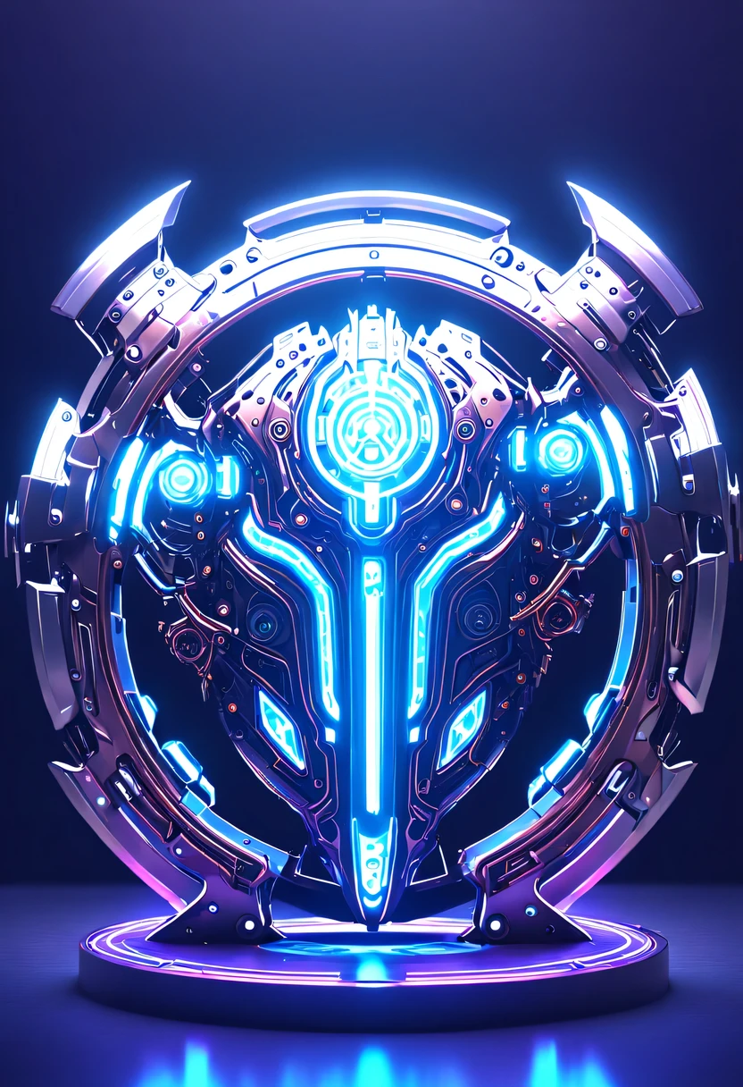 (Legendary Energy Light Shield:1.5),Sci-fi transparent ethereal shield,future warrior,Mechanical Warrior,mechanical structure,cyberpunk,Holographic projection,fault art,mechanical aesthetics,neon lights,laser light,fluorescence,glow effect,liquid metal,Copper plate engraving,Unreal Engine