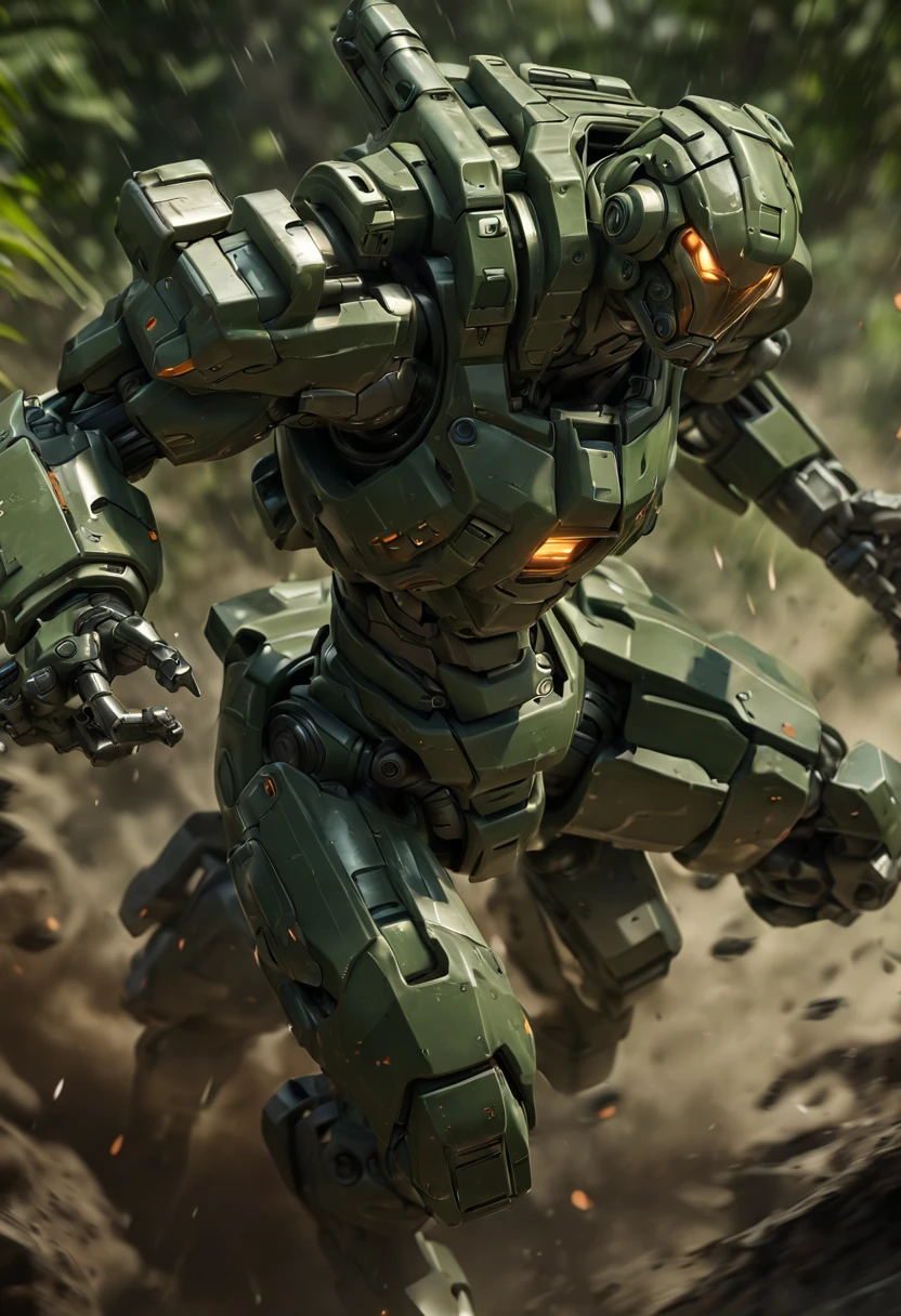 futuristic Mecha Warrior, Motion Blur, best composition, (best quality, masterpiece, Representative work, official art, Professional, Ultra high detail, 8k)