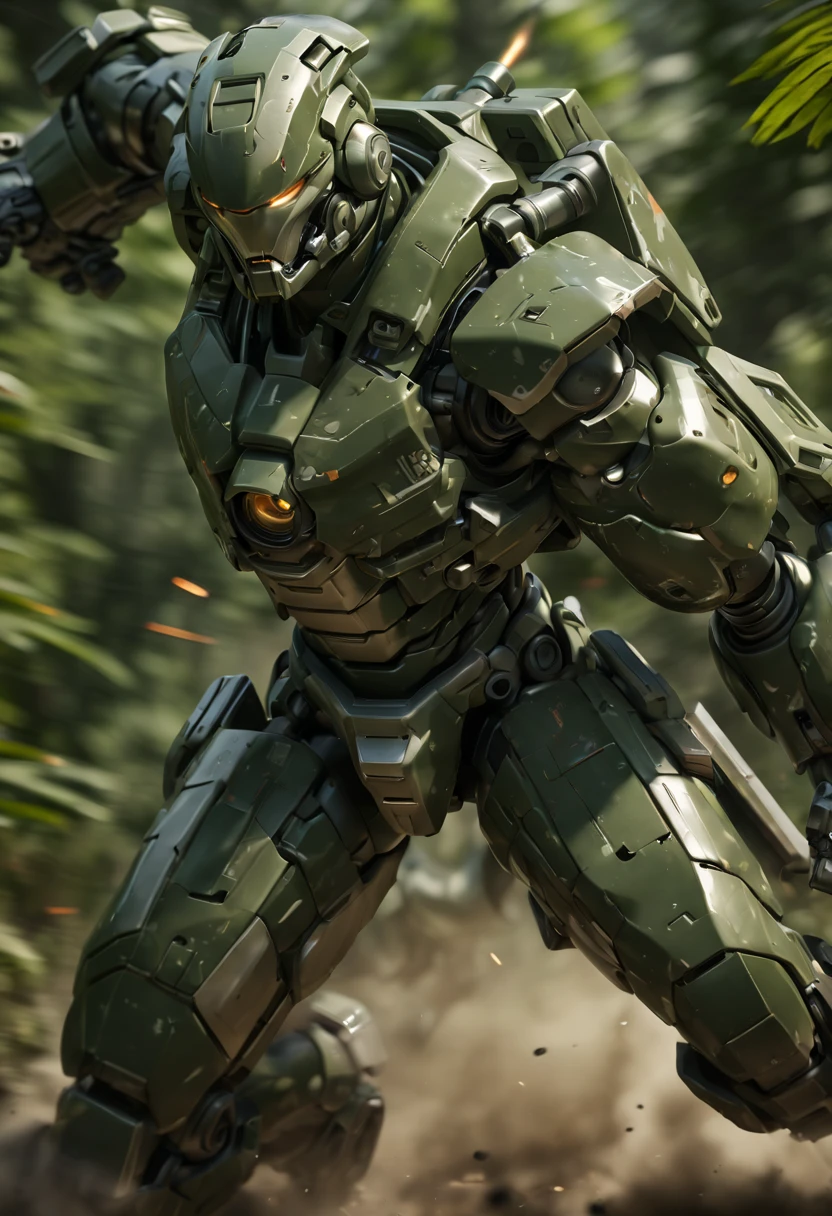 futuristic Mecha Warrior, Motion Blur, best composition, (best quality, masterpiece, Representative work, official art, Professional, Ultra high detail, 8k)