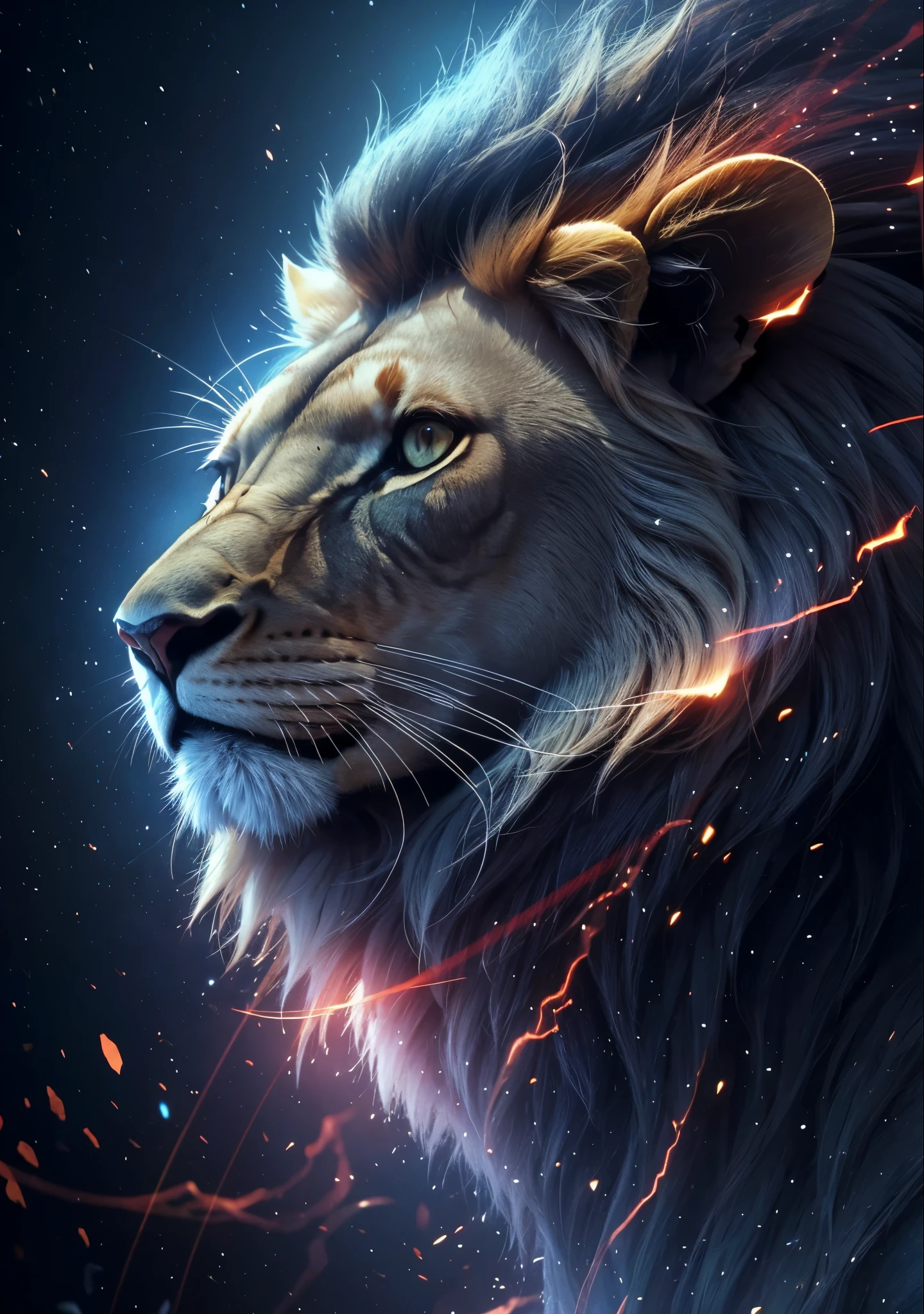 Lion, Divine Lion, naturais, Natureza, Natureza, Linda, renderizado, fotorrealista, UltraHD, 4k, texturasdetalhadas, thunders, sombras detalhadas, cores detalhadas, por do sol, sol se pondo, Sunset, Natureza Linda, Great Divine, por do sol, contraste detalhado, contraste realista, high resolution, cores detalhadas, fogo, eletricidade, divina criatura, 8k, Detailed Realistic, 16K, 8K, HD, contraste detalhado, contraste realista, high resolution, cores detalhadas, fogo, eletricidade, divina criatura, 8k, Detailed Realistic, Elegante,