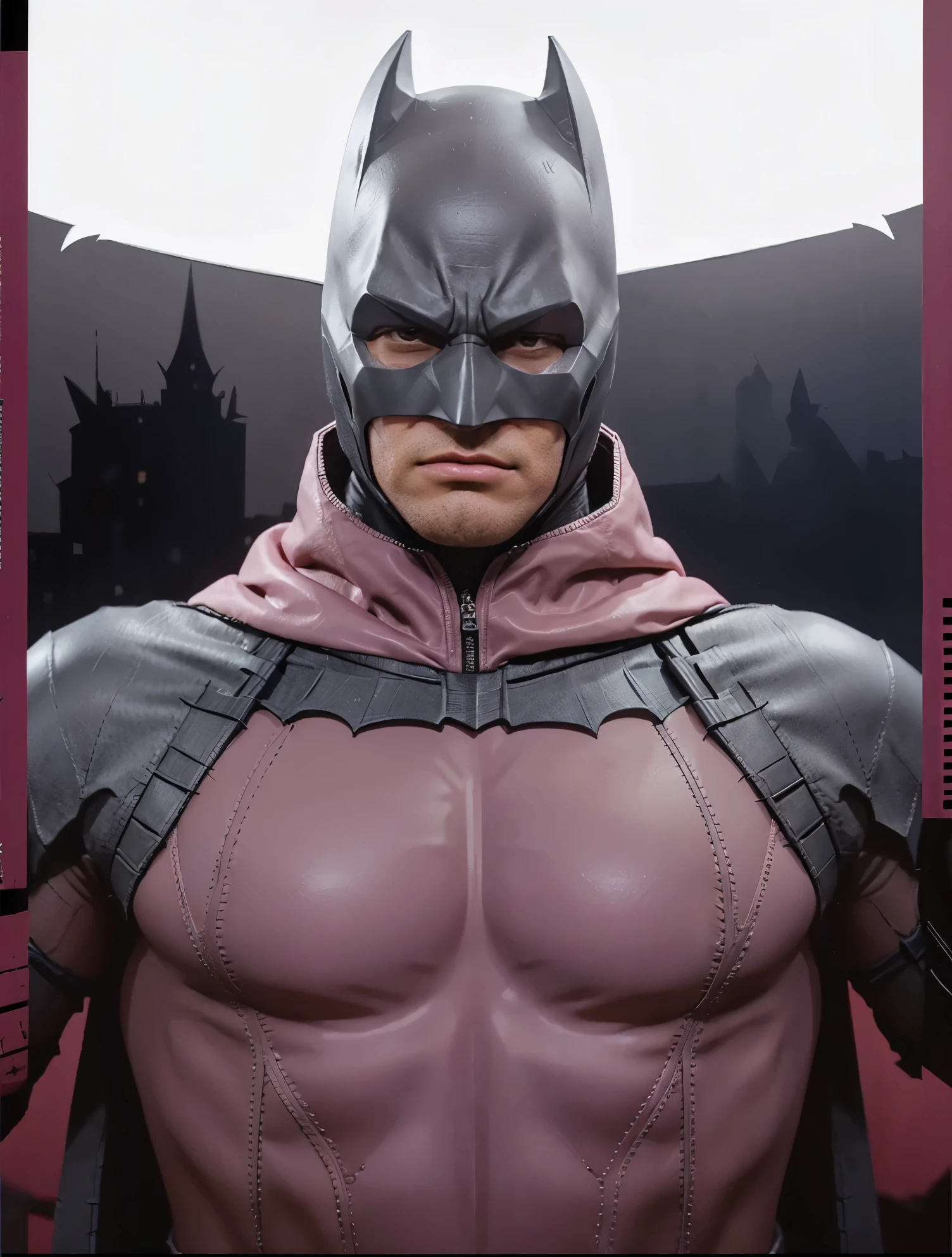 Batman pink , real batman begin, batman Arkham asylum , beige batman mask