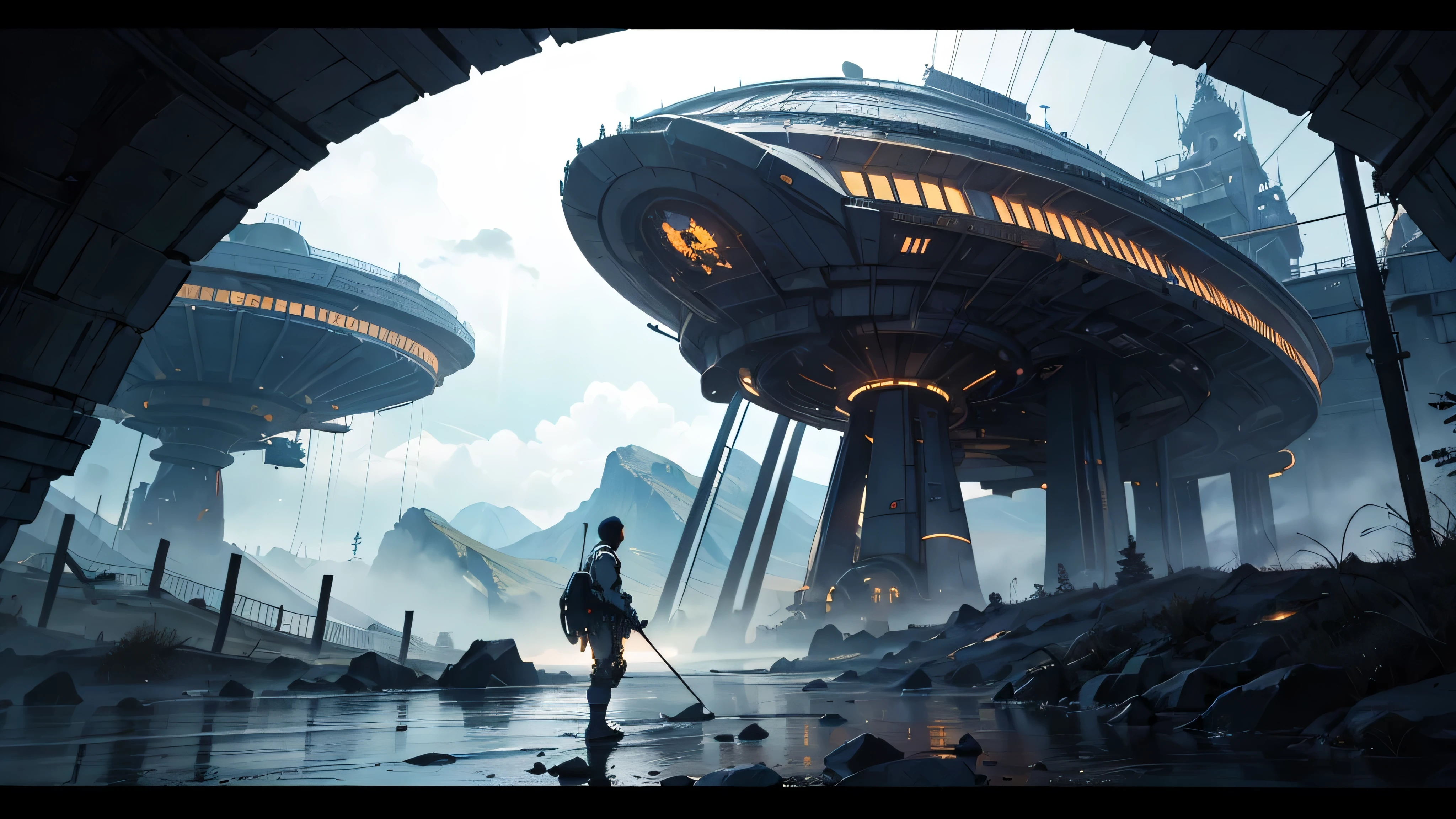 (masterpiece, best quality: 1.2),HD,Ultra-clear,8k,(high resolution),((low saturation)),wide angle,The giant space station of the future,(advanced),cloudy day,stellar,Light effect,greg rutkovsky,Unreal Engine,james gurney,Art Space Station,Highly detailed matte,bright color scheme,clean background,Far corner,(Futurism),gear,CG,,chip,Sea of glass,((cross)),redeem,Kingdom of God,Enlightenment,(Extreme Quality),visual feast,FOG,asymmetrical,shocking,big occasion,firefly,gem,sacred,gigantic fear,Under the weather,Beautifully,Parts accurate,wallpaper,(No more than three colors),epic,Thank God,pray,epic,(extreme lines),arms,sacred的灵魂,(mechanical aesthetics),perfect composition,An Astonishing,Heaven,No exaggeration,beautiful,advanced的颜色,(white),castle,footsteps,black hole,(advanced感),niche aesthetic,(architecture),spaceship,attack,white调,Unique,mountains and rivers,golden section,