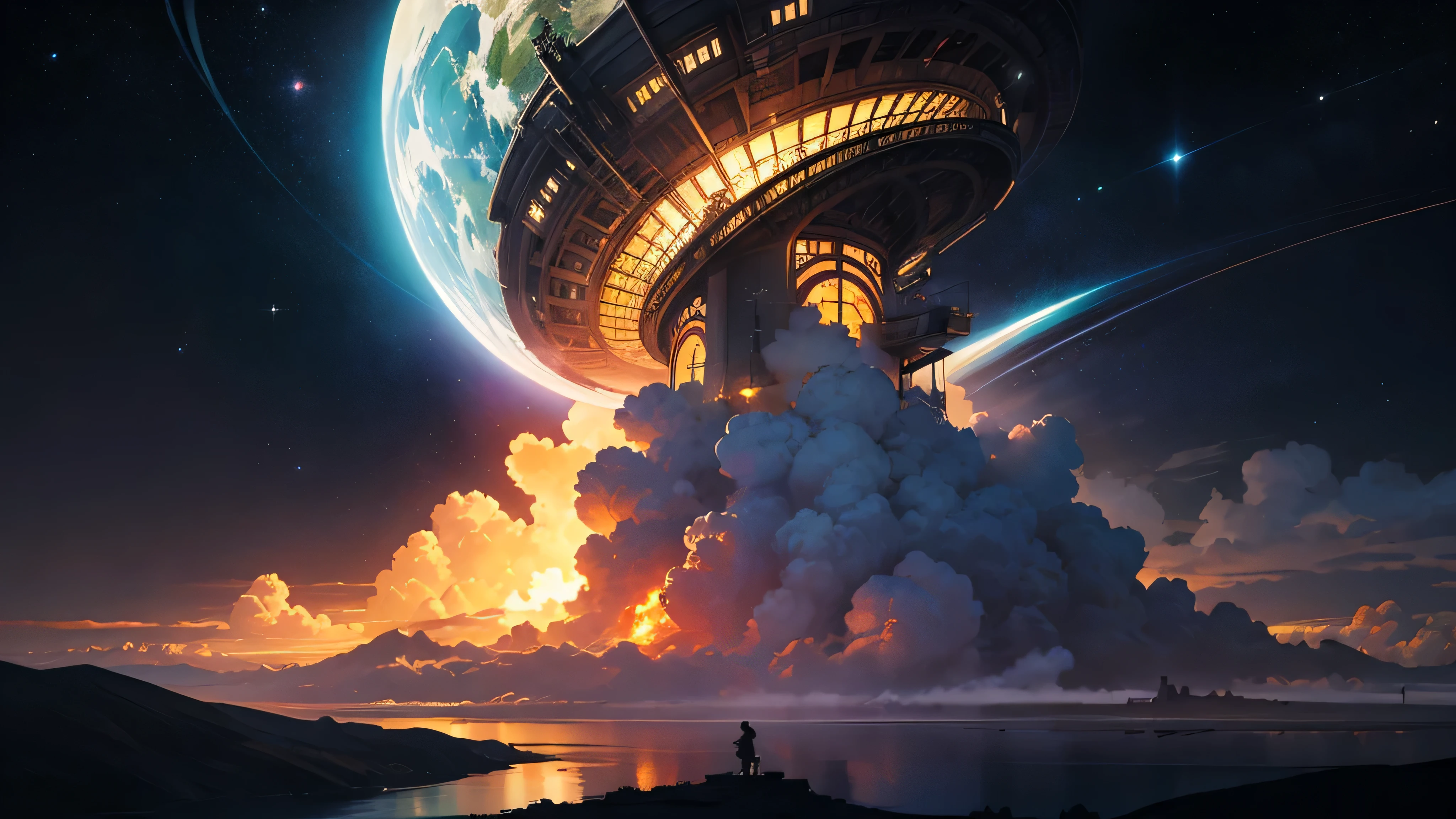 (masterpiece, best quality: 1.2),HD,Ultra-clear,8k,(high resolution),((low saturation)),wide angle,The giant space station of the future,(advanced),cloudy day,stellar,Light effect,greg rutkovsky,Unreal Engine,james gurney,Art Space Station,Highly detailed matte,bright color scheme,clean background,Far corner,(Futurism),gear,CG,,chip,Sea of glass,((cross)),redeem,The kingdom of God,Enlightenment,(Extreme Quality),visual feast,FOG,asymmetrical,shocking,big occasion,firefly,gem,sacred,gigantic fear,Physical discomfort,beautifully,Parts accurate,wallpaper,(No more than three colors),epic,Thank God,pray,epic,(extreme lines),arms,sacred的灵魂,(mechanical aesthetics),perfect composition,An Astonishing,Heaven,No exaggeration,beautiful,advanced的颜色,(white),castle,Footsteps,black hole,(advanced感),niche aesthetic,(architecture),spaceship,attack,white调,Unique,mountains and rivers,golden ratio,nature,grand,fibonacci sequence,