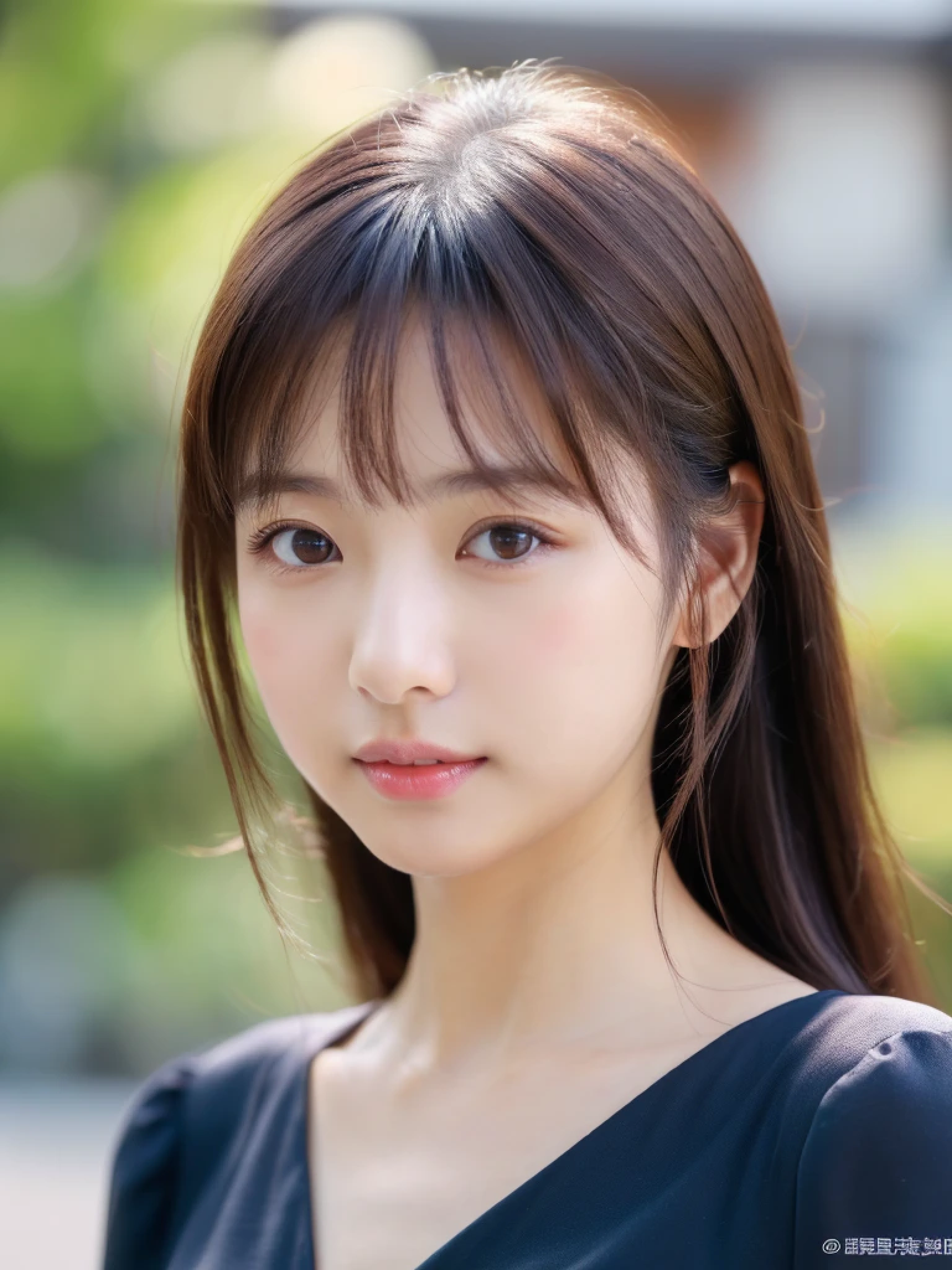 ((cute日本の女の子、beautiful japanese girl、1 girl、19 years old、ponytail、Highly detailed face and skin texture、super detailed face、highly detailed eyes、Lee Hong、blush、close-up of woman、front、 from the neck up、cute、Highly detailed face and skin texture、smooth white skin、Transparent skin texture、))、(dark brown hair)、look at the camera、sharp focus：1.2、beautiful woman with perfect style：1.4、japanese model、young gravure idol、若いcuteグラビアアイドル、Realistic young gravure idol、sophisticated gravure idol、((highest quality、8K、masterpiece:1.5、１photograph))、(4K、RAWphotograph、highest quality)、Place someone on the other side of the screen、Natural light、professional lighting、(realistic、フォトrealistic:1.5)、