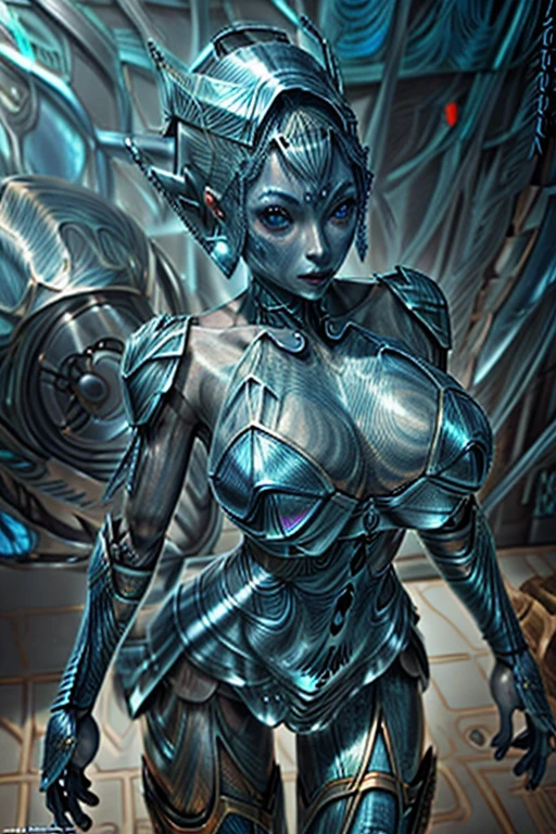 Masterpiece, Mecha warriors with (blue metallic skin:1.5) in deep Sea, giga_busty