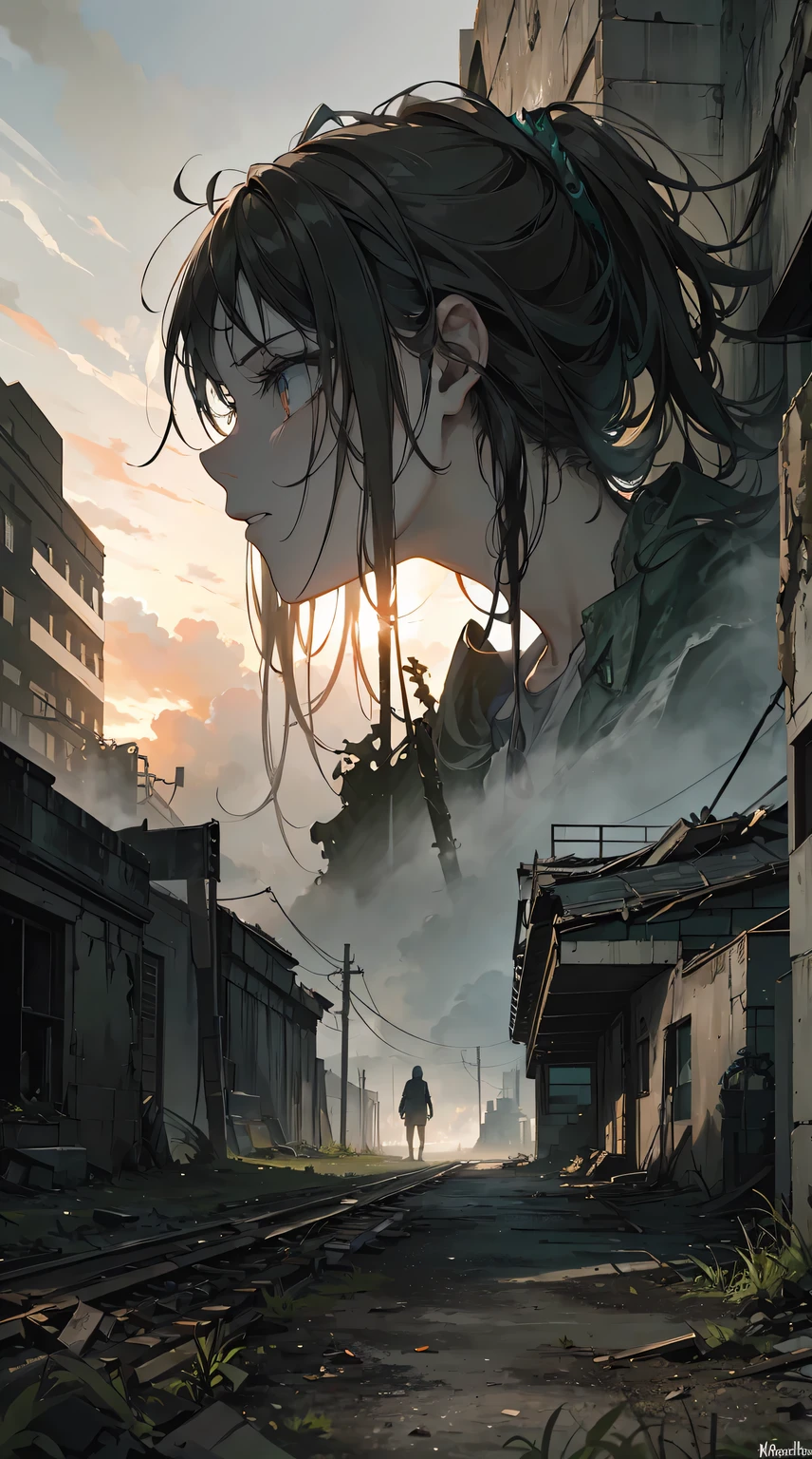 a post-apocalyptic world, ruins of buildings and cities, overgrown vegetation, abandoned vehicles, survivors, intense emotions, desperation, fear, survival instincts, deteriorating society, infected creatures, eerie atmosphere, gritty textures, dark and desaturated colors, dramatic lighting, cinematic composition, detailed facial expressions, hauntingly beautiful landscapes, dynamic action scenes, emotional storytelling, intricate details, high resolution, realistic rendering, masterful brushstrokes, atmospheric perspective, atmospheric lighting, intense character interactions, complex character development