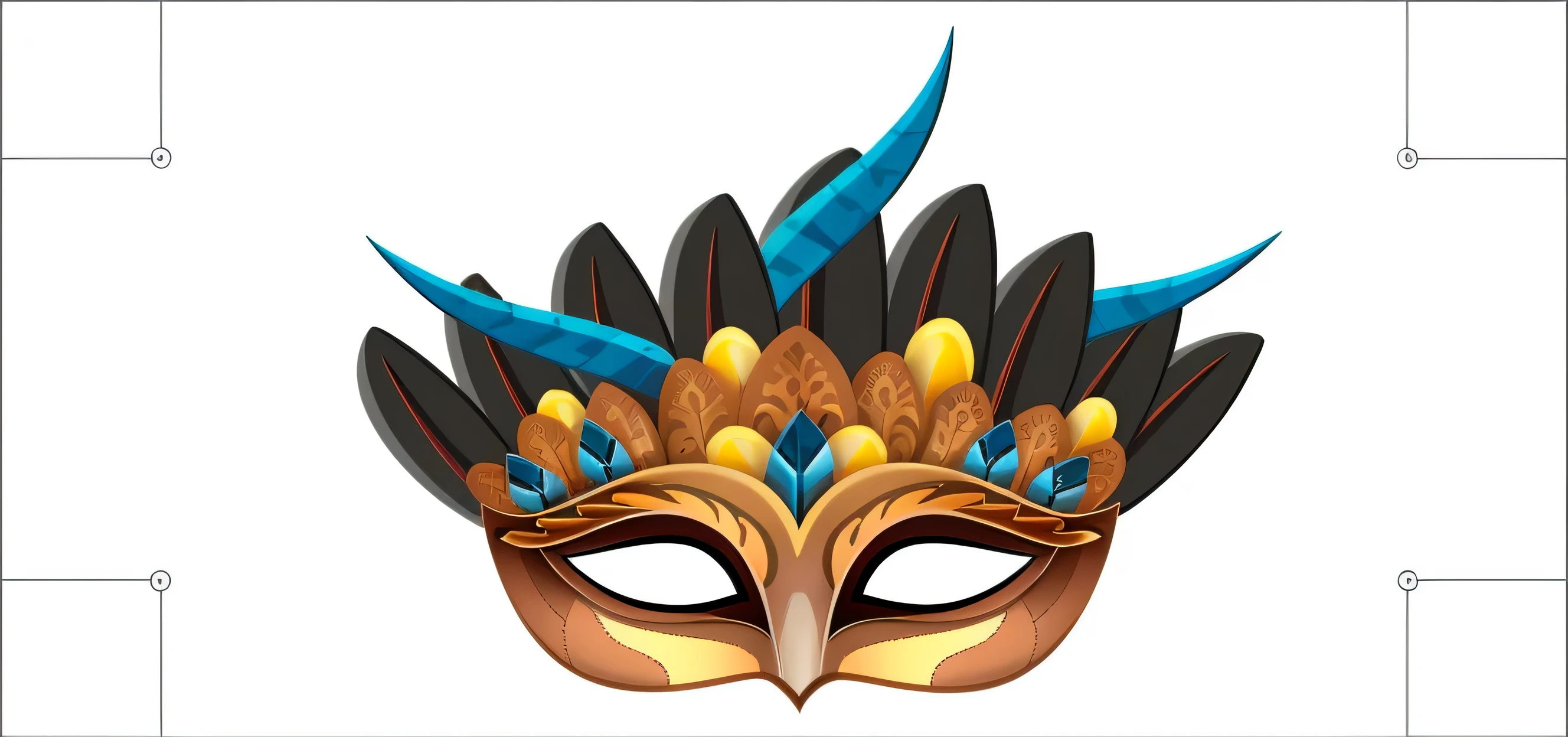 um close de um mascarar com penas em um fundo branco, carnival mascarar, mascarar, ornate mascarar, detailed mascarar, beaked mascarar, pointy mascarar, vega mascarar, tribal mascarar, theater mascarar, intricate mascarar, bird mascarar, tribal mascarar inside mascarar, masquerade mascarar, wearing a jeweled mascara, West African mask patterns style, venetian mascarar