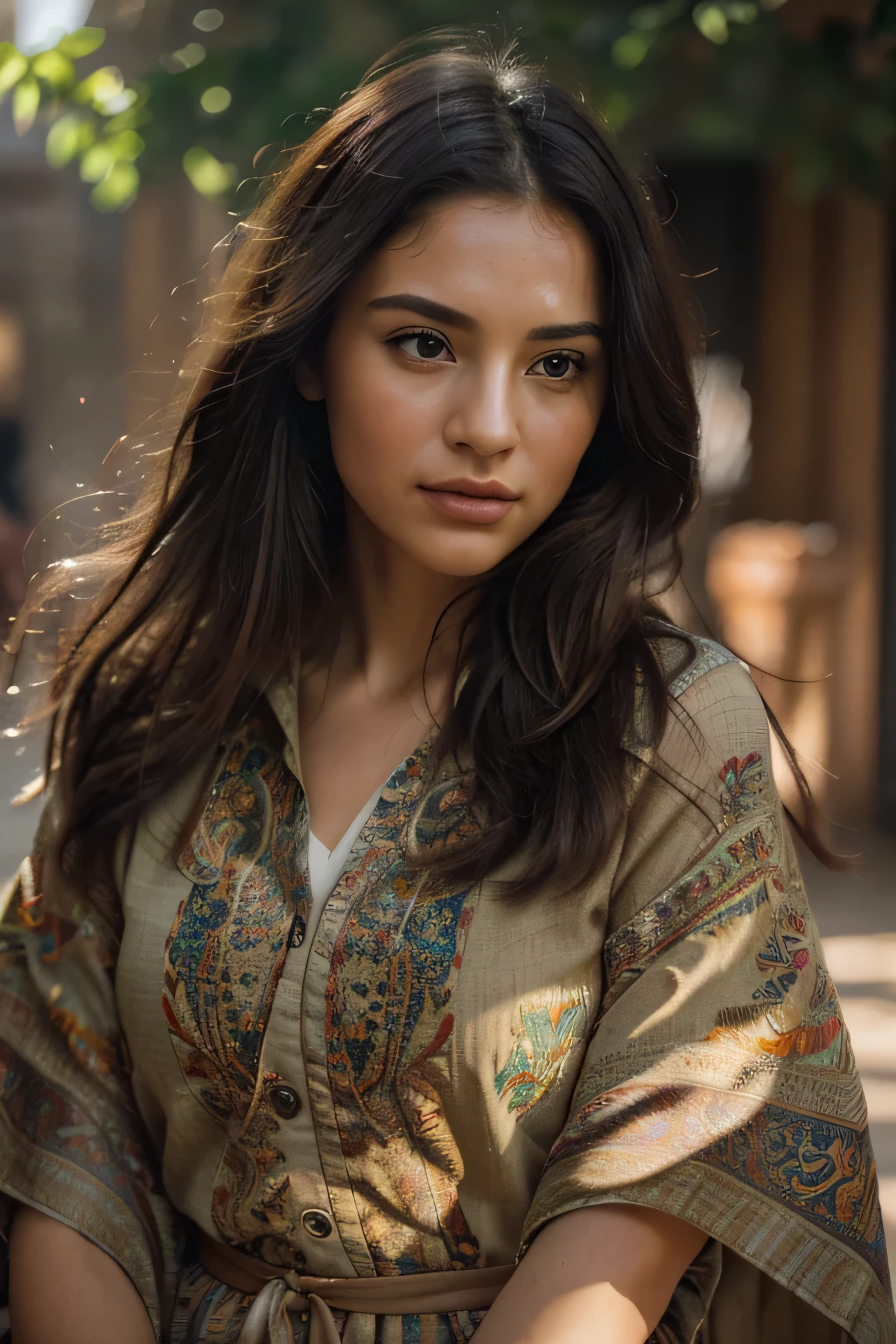 (best quality,4k,8k,highres,masterpiece:1.2),ultra-detailed,(realistic,photorealistic,photo-realistic:1.37),colorful background,portrait,traditional painting style,rich and vibrant colors,vibrant brushstrokes,light and airy atmosphere,stunning light and shadows,soft and warm tones,impressionistic background,wild and abstract patterns,vivid color palette,dynamic composition,detail exploration,masterful use of textures,expressive brushwork,eye-catching and captivating,emotion evoking,harmonious color scheme,meticulous attention to detail,playful and energetic,multidimensional imagery,layered textures,impression of movement,depth and dimension,visual storytelling,pop of colors,pleasing visual balance,peaceful and joyful ambiance,alive and vibrant scene,sophisticated and elegant aesthetic,rich textural contrast,luminous and sun-kissed scene,subtle and nuanced highlights and shadows,brimming with life and energy,vivid artistic interpretation,immersive viewing experience,beautifully composed composition,color harmony and contrast,engaging and intriguing imagery,attention-grabbing elements,romantic and dreamy atmosphere,exquisite and enchanting,impressionistic brushstrokes.