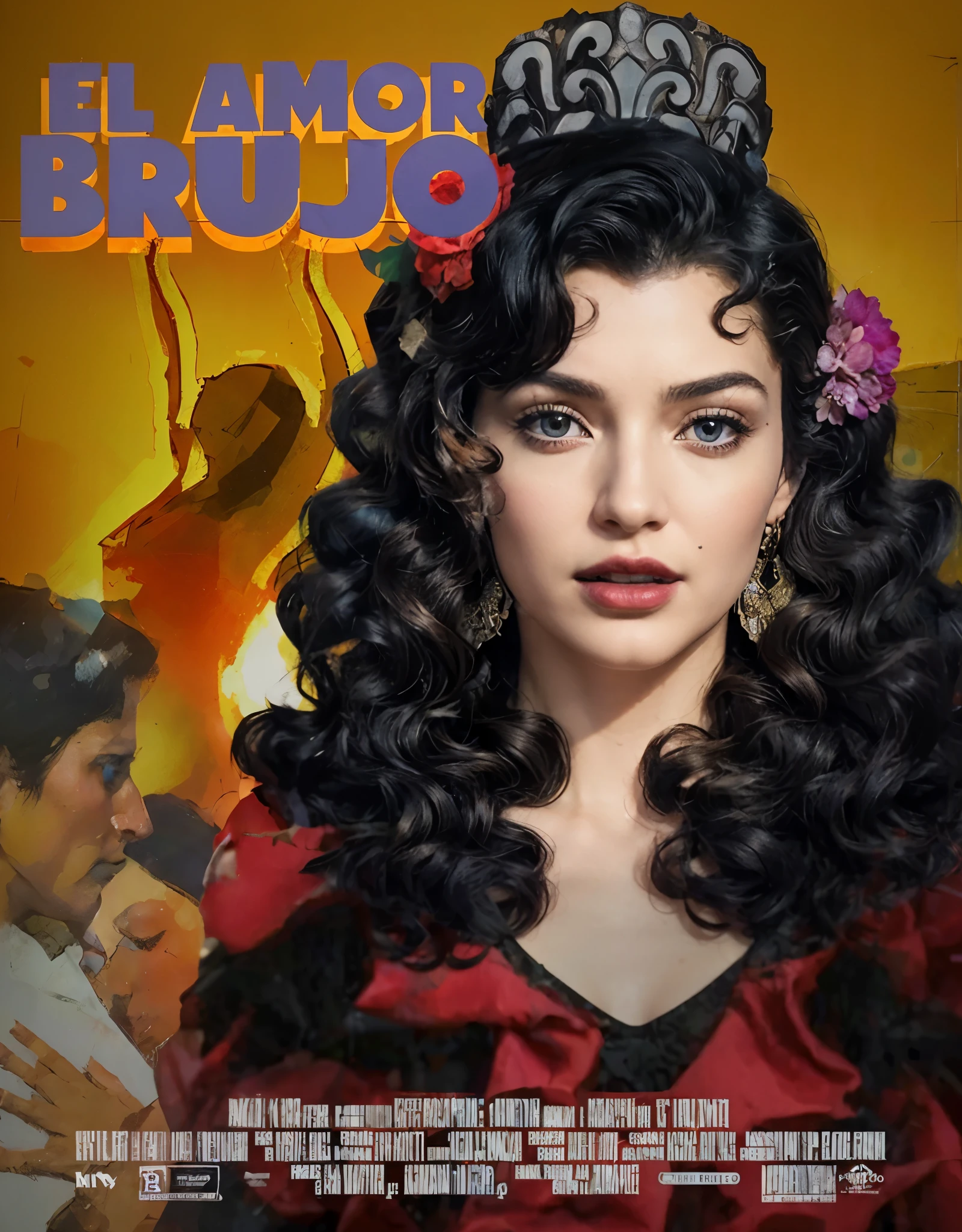 Cinematic image, 8k shows an old cinema poster, half torn and frayed by time. Embrace an asymmetry, where the organic and the synthetic collide in a dynamic composition. (Infuse a vibrant and timeless palette). Integrate augmented reality surprises. visual symphony that harmonizes the elements present.((higher resolution)),(better quality),