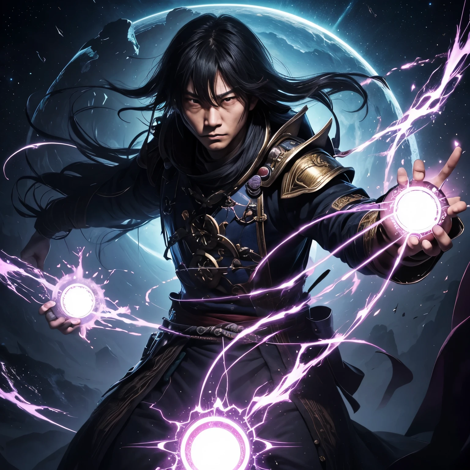 Create an image of Satoru Gojo Sorcery Empty eyes Cursed barrier Cursed technique Resplendent Expansion technique Curses Duality Intense Infinity