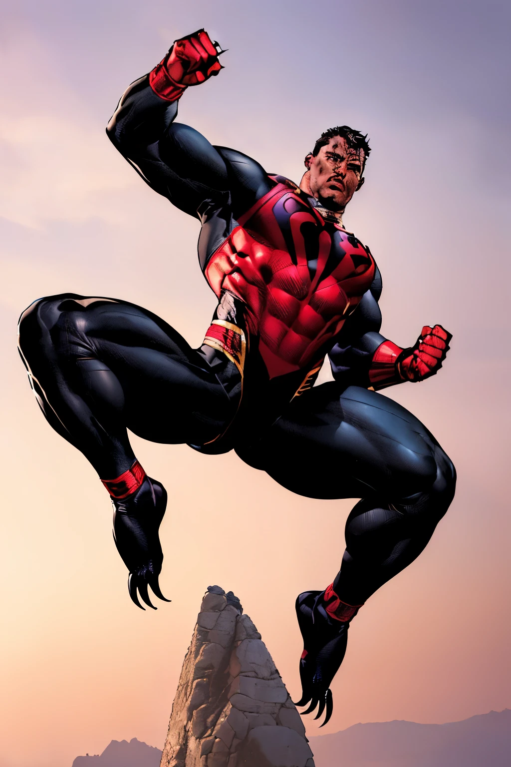 (best quality,4k,8k,highres,masterpiece:1.2),ultra-detailed,(realistic,photorealistic,photo-realistic:1.37),Jim Lee,superhero,male,skilled athlete,acrobat,climber,fighter,Black Fury,in african panther uniform with claws,(artwork)