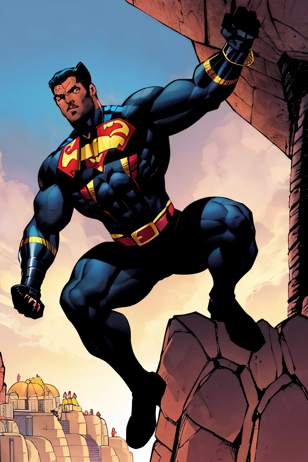 Jim Lee, Superhero, masculino, atleta habilidoso, acrobata, escalador e lutador. Black Fury, com uniforme de pantera africana com garras, ((obra de arte)).