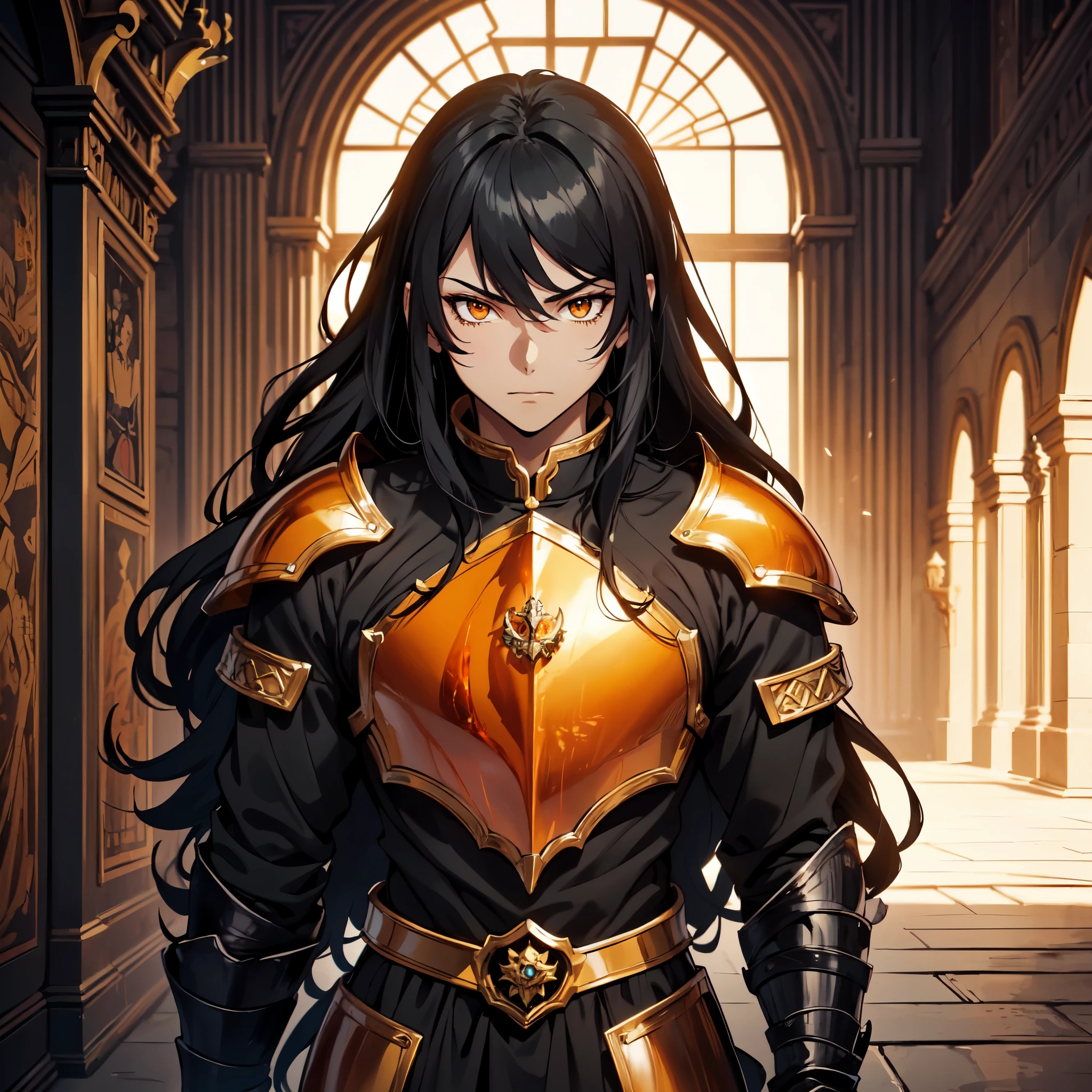 128K Ultra High Definition,
128K Ultra High Quality,
128K Ultra High Resolution,
Best Definition,
Best Quality,
Best Resolution,
Perfectly Detailed,
Perfectly Designed,
Extremely Detailed,
Extremely Designed,
Hyper Detailed,
Hyper Definition,
Hyper Quality,
Hyper Resolution,
Masterpiece,
(((Anime))),
Body Shot,
(((Boy))),
Handsome,
Muscular Body,
(((Black Long Hair))),
(((Orange Eyes))),
(((Hyper Detailed & Perfectly Designed With Ultra High Quality Amber Warlord Armor))),
(((Inside Of Medieval Royal Palace Background Scenery))),