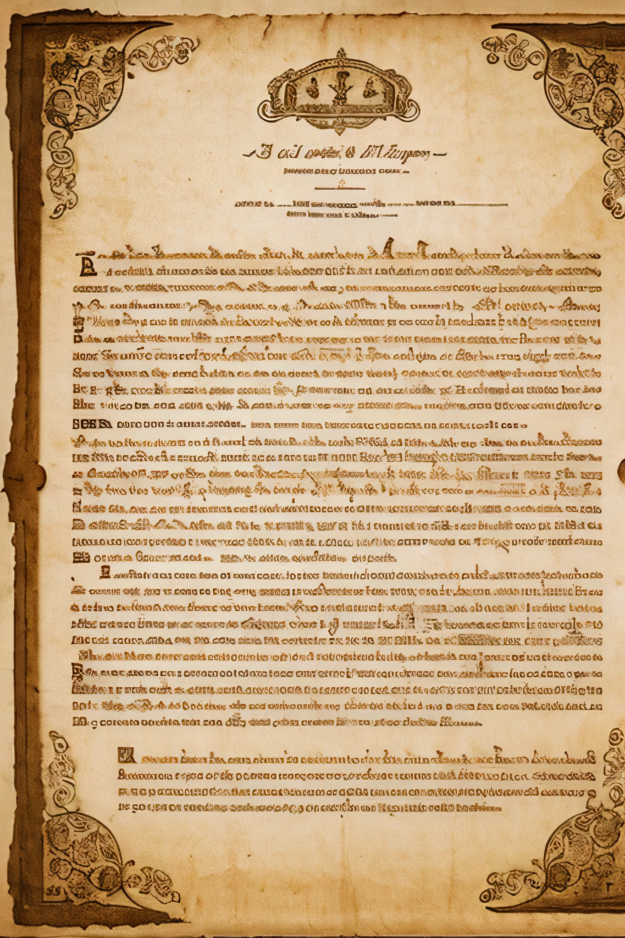 apenas um fundo com uma textura leve de papel velho, 1:1 formato, full of manuscripts of a children's story.