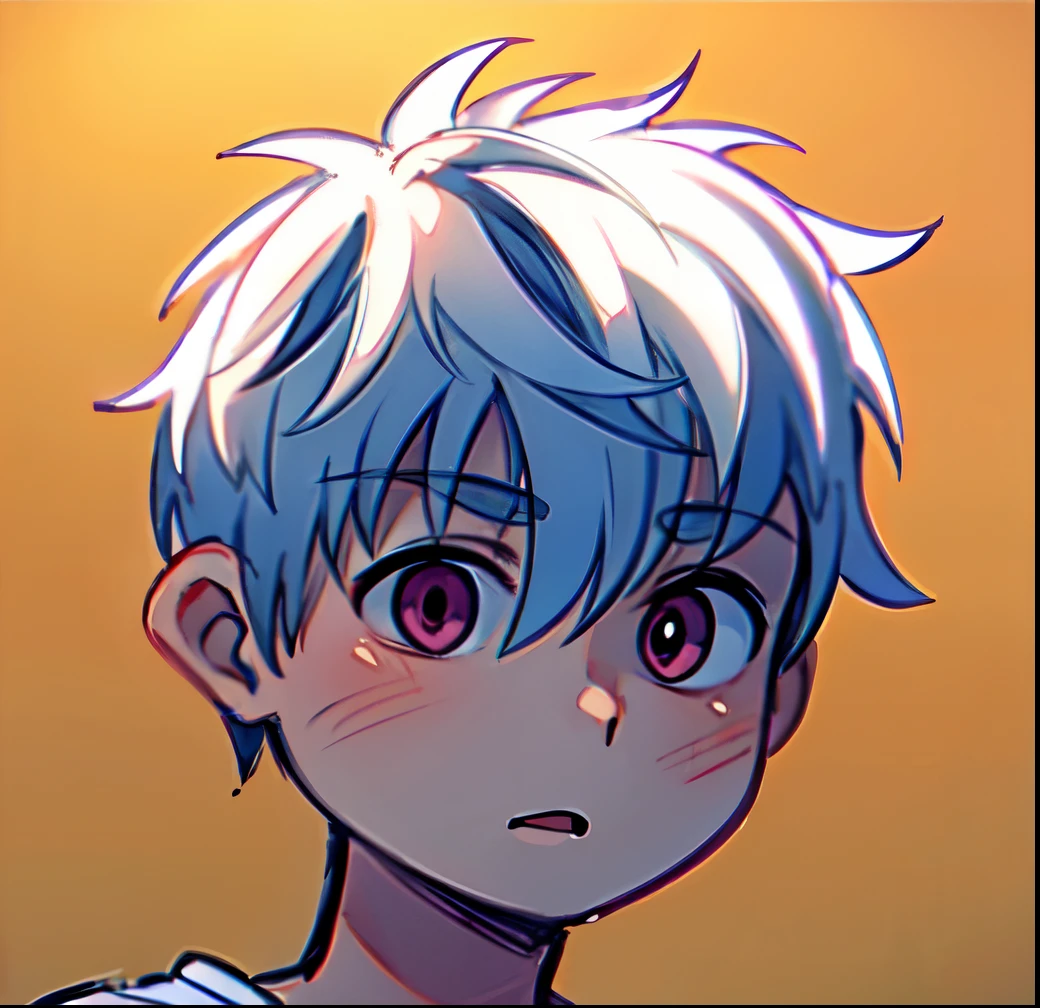 boy, asian boy, ((cute boy)), sketch, ((white hair)), ((pink eyes)), ((masterpiece)),