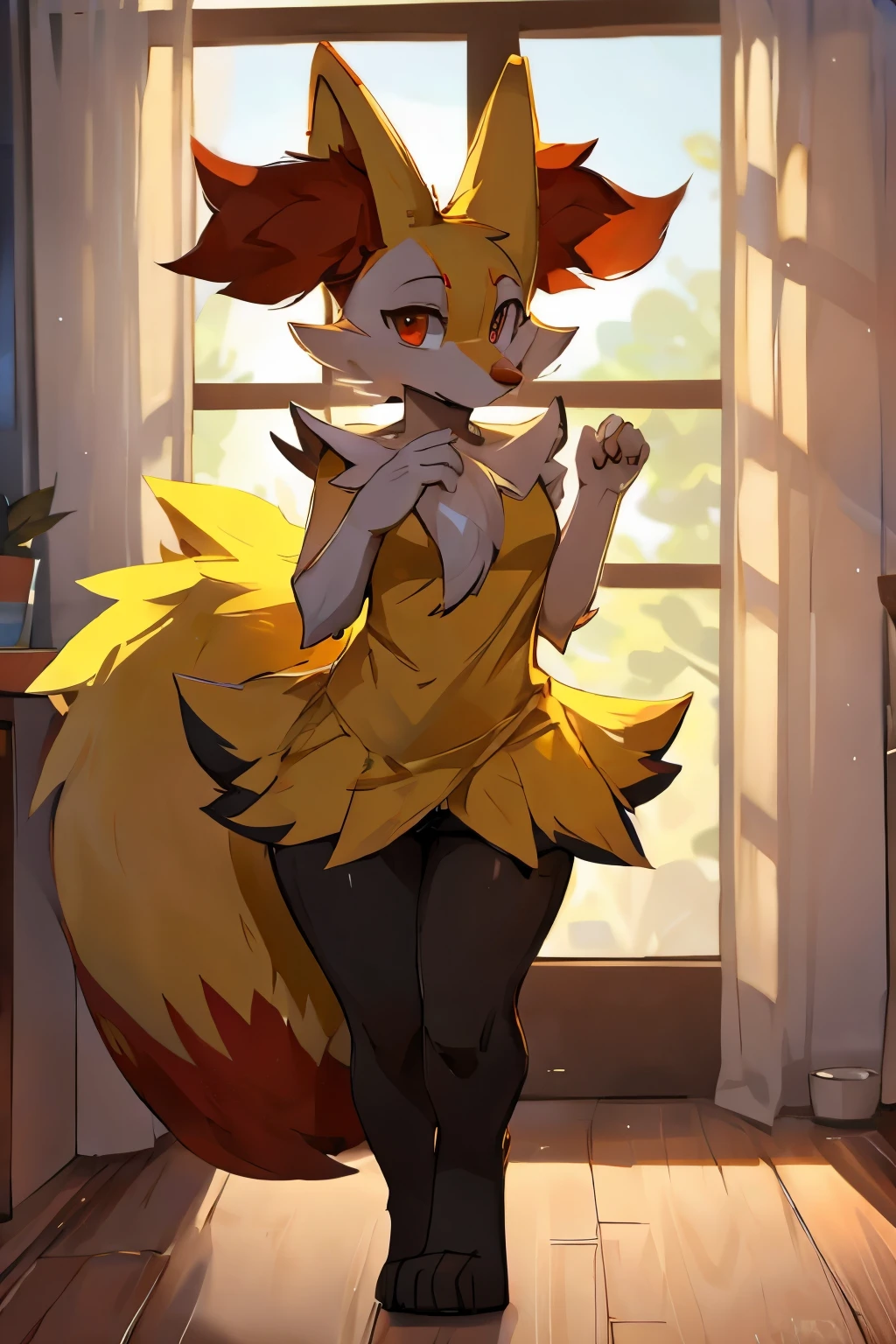 by Zackary911 and Coffeesoda, female braixen, sexy pose