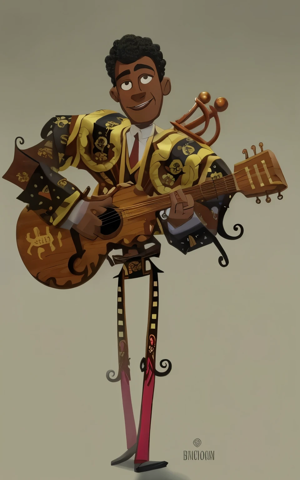 
1. The male wooden figure of African-American features short curly hair, a dark complexion, and is dressed in 1920s French attire. It resembles the wooden figures from the animated movie "The Book of Life."
2. The wooden figure is sculpted in the likeness of an African-American man with curly hair, dark skin, and is adorned in authentic 1920s French clothing. It closely resembles the wooden figures depicted in the animated film "The Book of Life."
3. This wooden figure is an African-American male character with short curly hair, a dark complexion, and is dressed in stylish 1920s French attire, similar to the wooden figures showcased in "The Book of Life" animated movie.

Revised prompt:
Please provide a detailed description of a male wooden figure inspired by the African-American characters in the animated movie "The Book of Life." Specifically, focus on the figure's physical appearance, such as their hair, complexion, and attire, to ensure an accurate representation.
