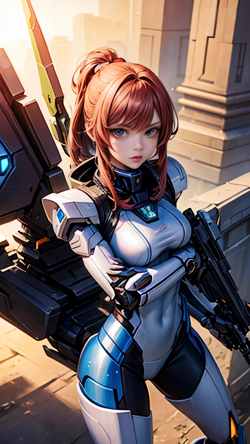 A female mecha warrior who looks like a human