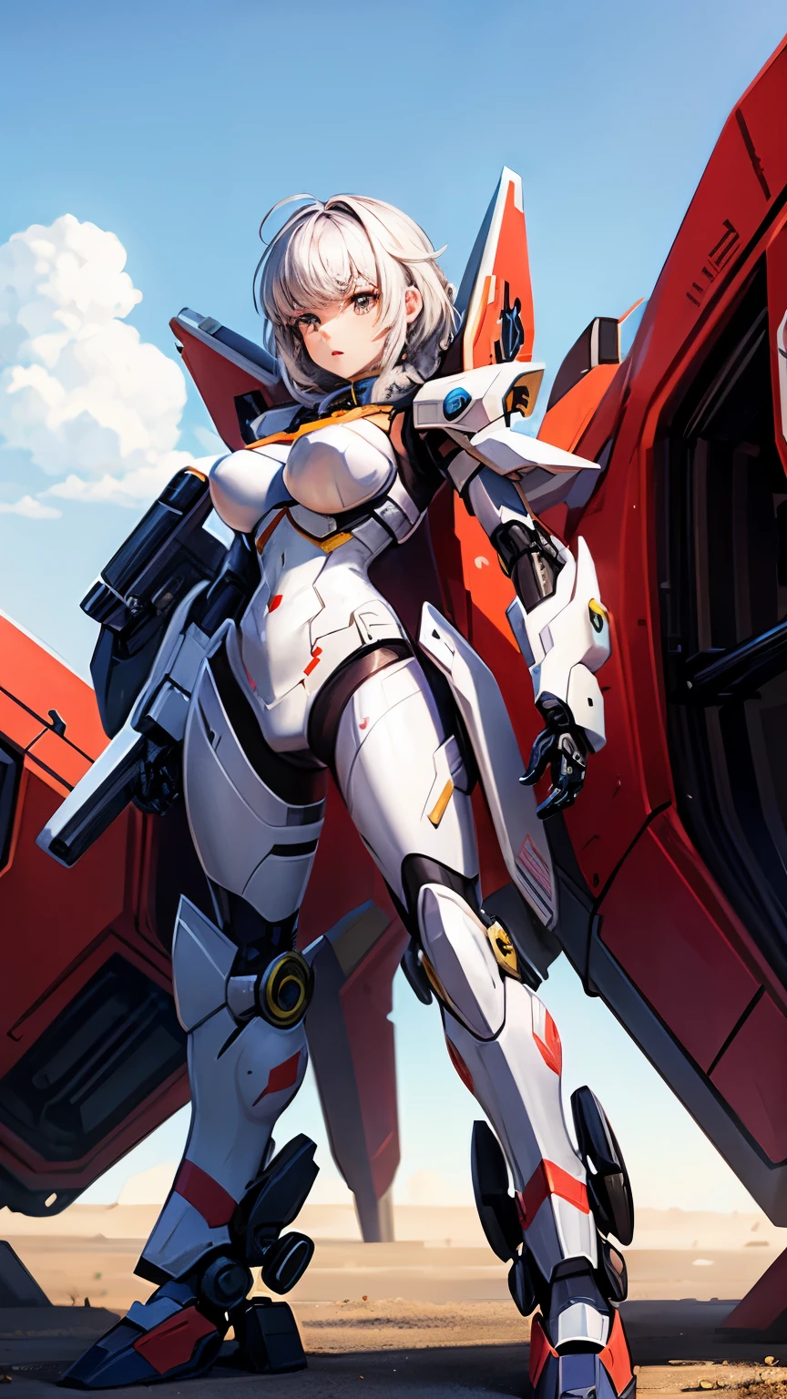 A female mecha warrior who looks like a human