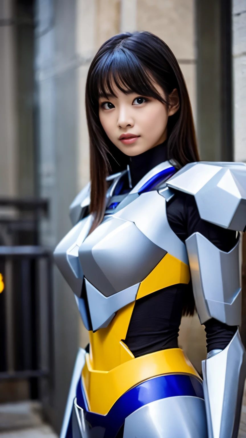 Ulzzang-6500-v1.1, (RAW Photos:1.2), (Photorealistic), (Genuine:1.4), 1 Japanese girl, Warframe, Complex patterns, Heavy Metal, Energy Line, Faceless, Shining Eyes, elegant, intense, Blood red and black uniform, alone, Modern, city, street, Dark Clouds, thunderstorm, heavy rain,, Dramatic lighting,, (masterpiece:1.2), highest quality, High resolution,   beautiful, Very detailed, Perfect lighting, (Full Body Shot:1.15), 