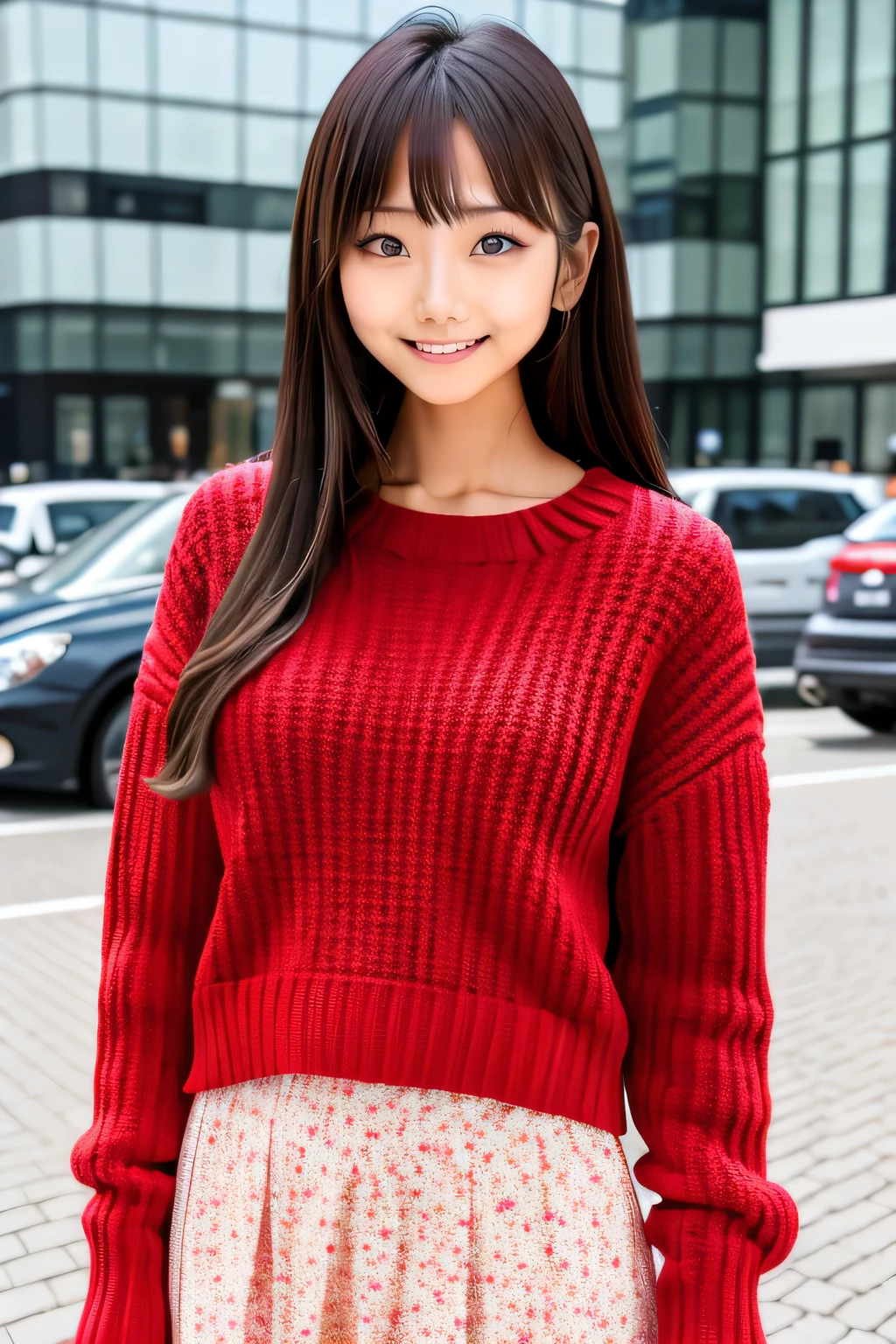 idol costume、Mini skirt with plenty of panniers, Straight Long Hairstyles, bangs, lips、out makeup、short eyelashes、looking at the viewer、realistic、High resolution、debris flies, highest quality, 8K, Beautiful woman、In detail