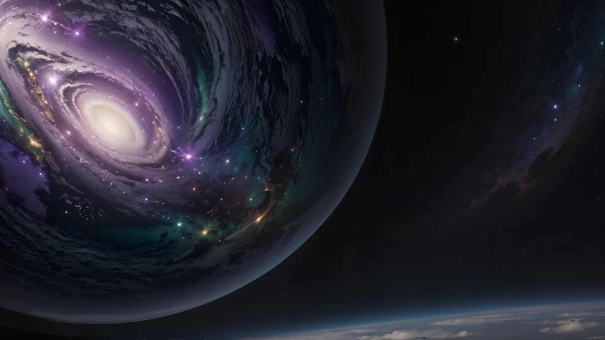 gradient marble wallpaper in space with purple and green accents