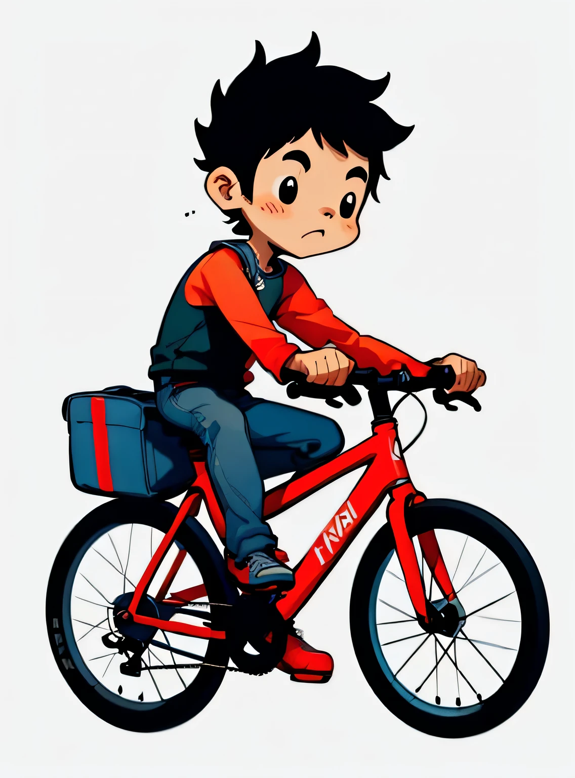 Aguarde, adesivo, 1 , bicicleta, fundo simples.