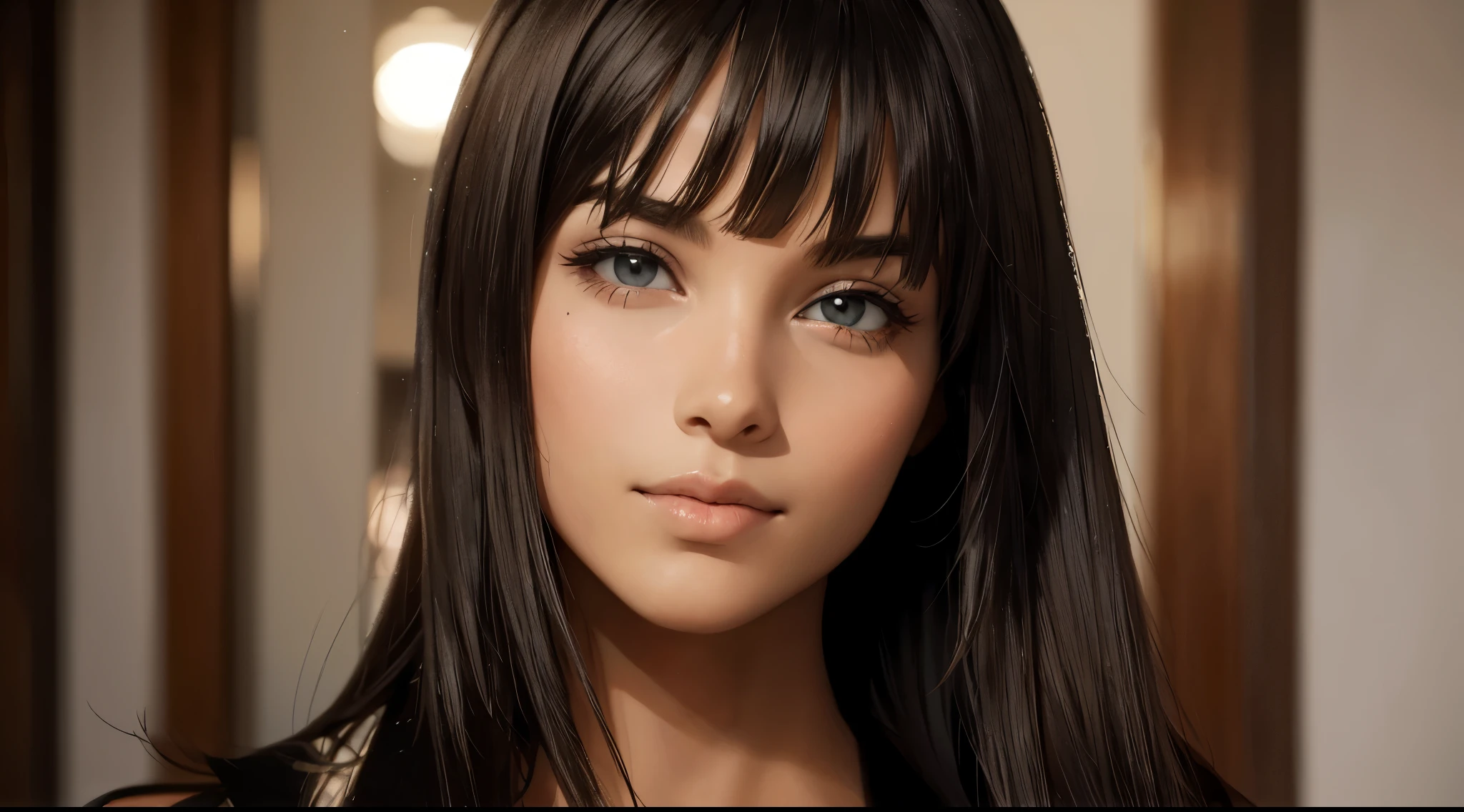 (the most beautiful woman in the world) straight hair