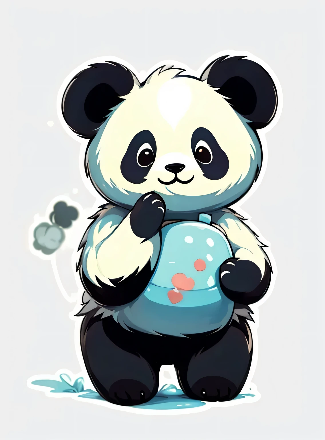 Cute giant panda head,figura de pau,telha,limpo e organizado,estilo minimalista,fachada,Fofo burro