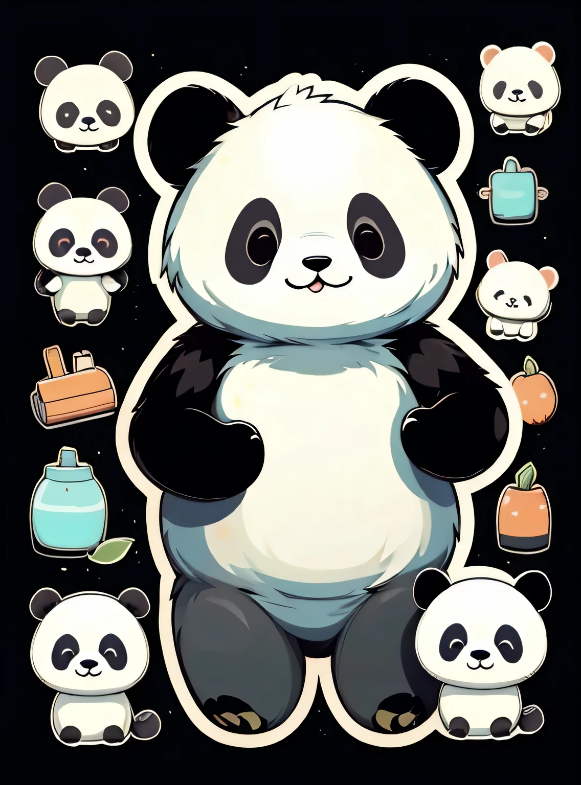 Cute giant panda head,figura de pau,telha,limpo e organizado,estilo minimalista,fachada,Fofo burro