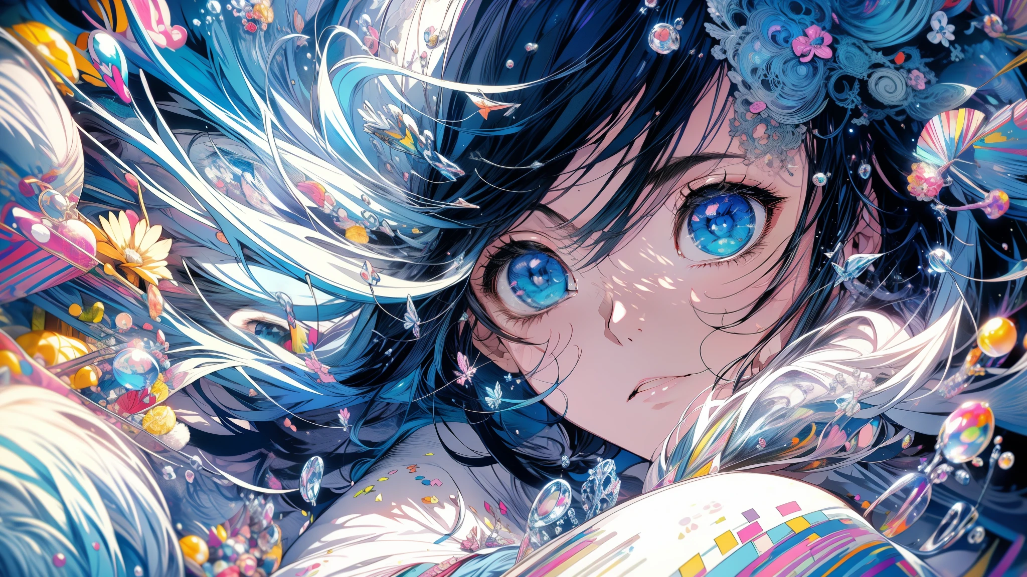 Chica anime con largo cabello negro y ojos azules parada frente a un arbusto., hermoso retrato animado, retrato detallado de chica anime, detailed arte animado digital, estilo anime 4k, retrato chica anime, cute retrato de chica anime, retrato de chica anime, Impresionante retrato de cara de anime, hermosa chica anime, arte animado digital, retrato de estilo anime, Retrato de una chica anime