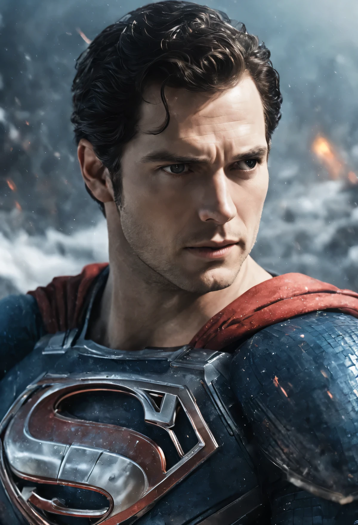 a close up of a superman standing in front of a snow, transformers cinematic universe, wojtek fus, hq 4k wallpaper, transformers : the last knight, in the movie transformers, thertrevkaiser, Henry Cavill as superman, artstation masterpiece, super robot, superman fused with optimus prime, japanese dc live-action movie, hd wallpaper, inspired by Zack Snyder, Henry Cavil so handsome, snow suit