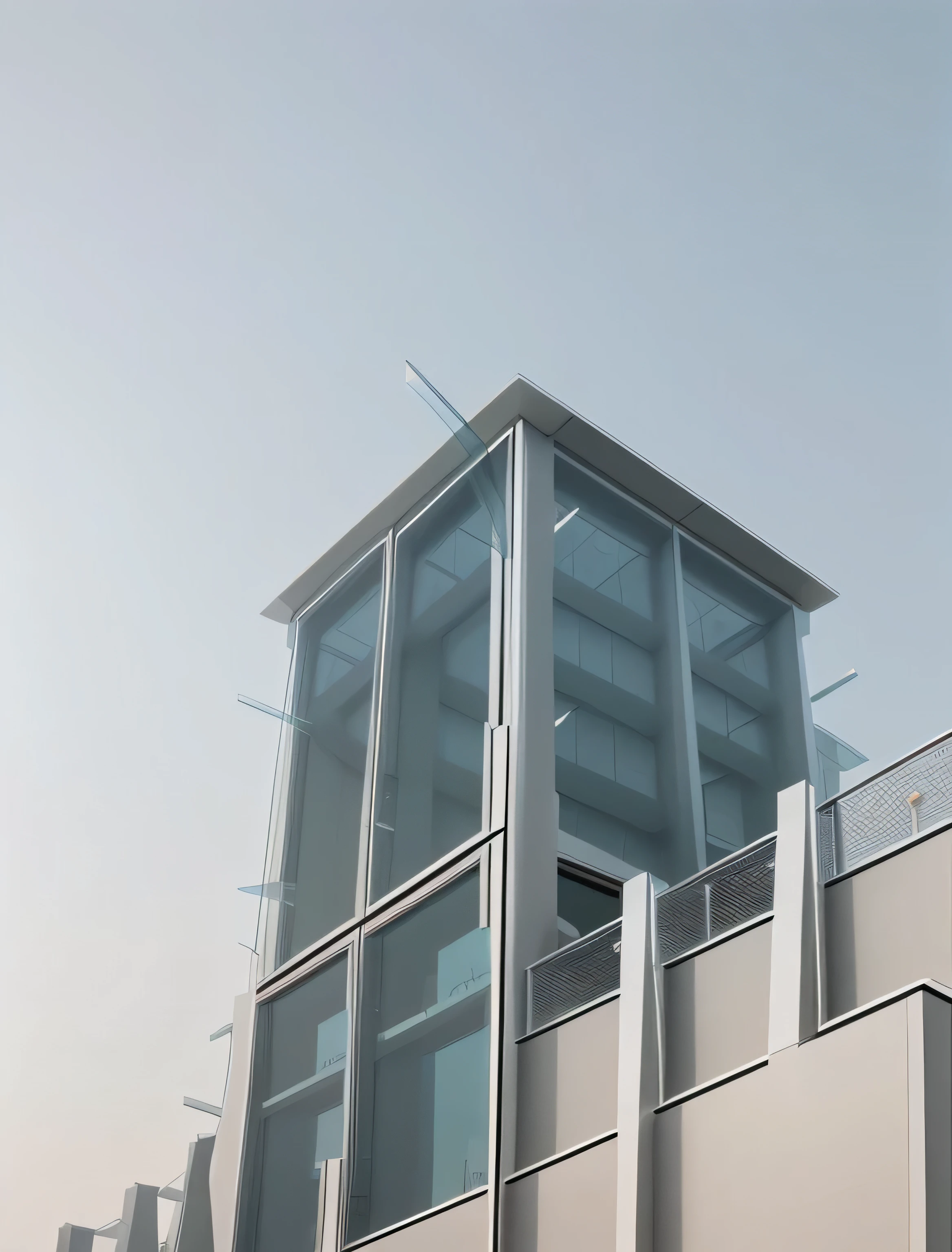 The material of the structure is glass