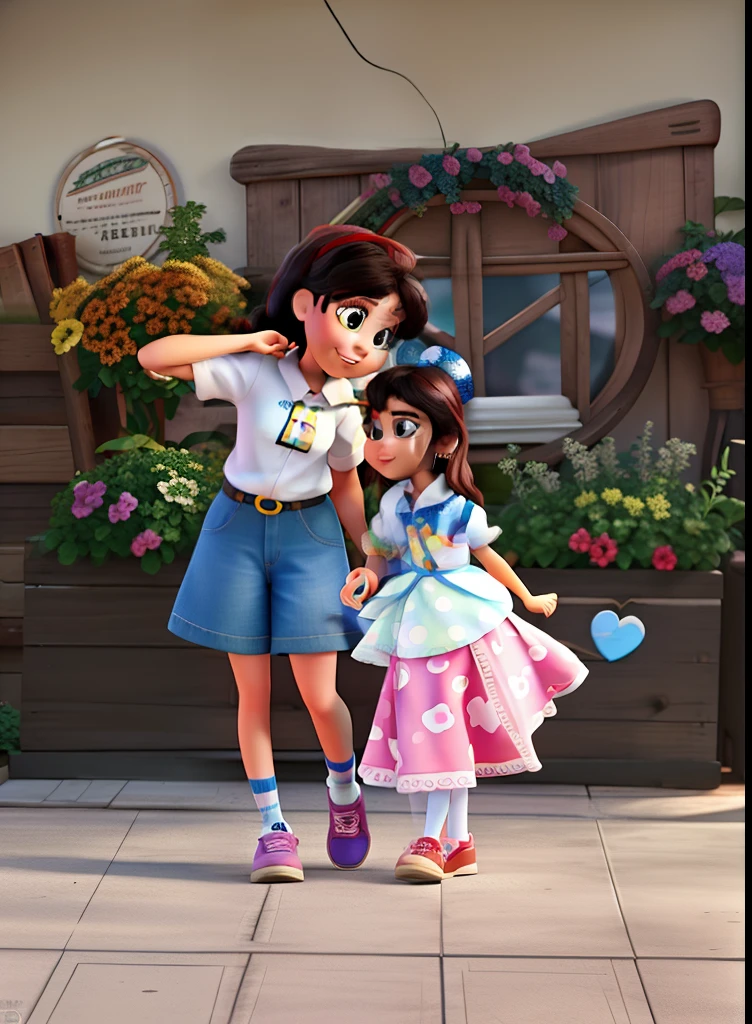 disney pixar style girls, high quality
